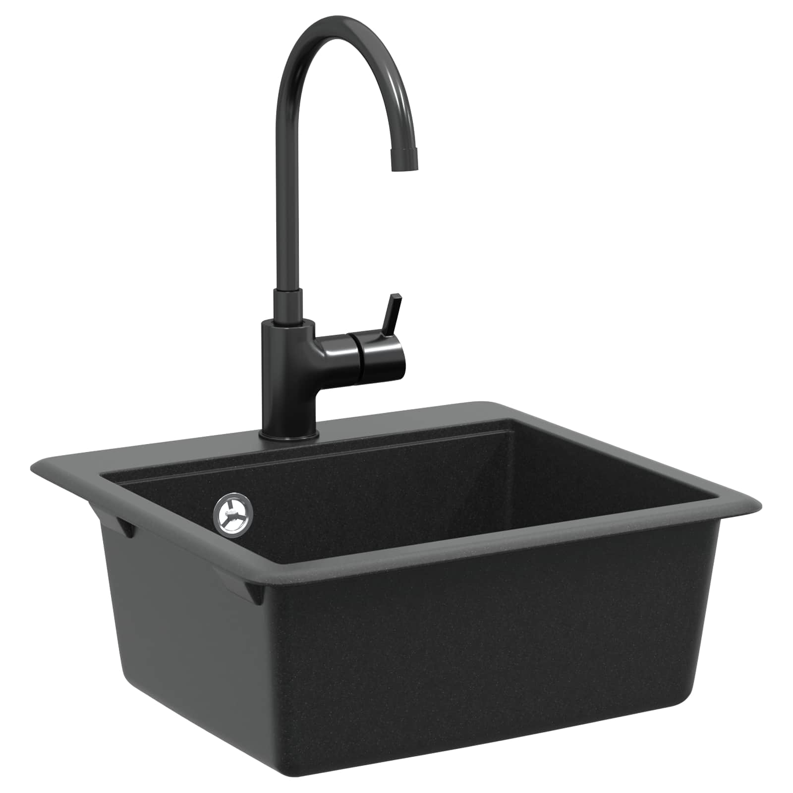 Kriauklė Juoda 470 x 440 mm Granitas
