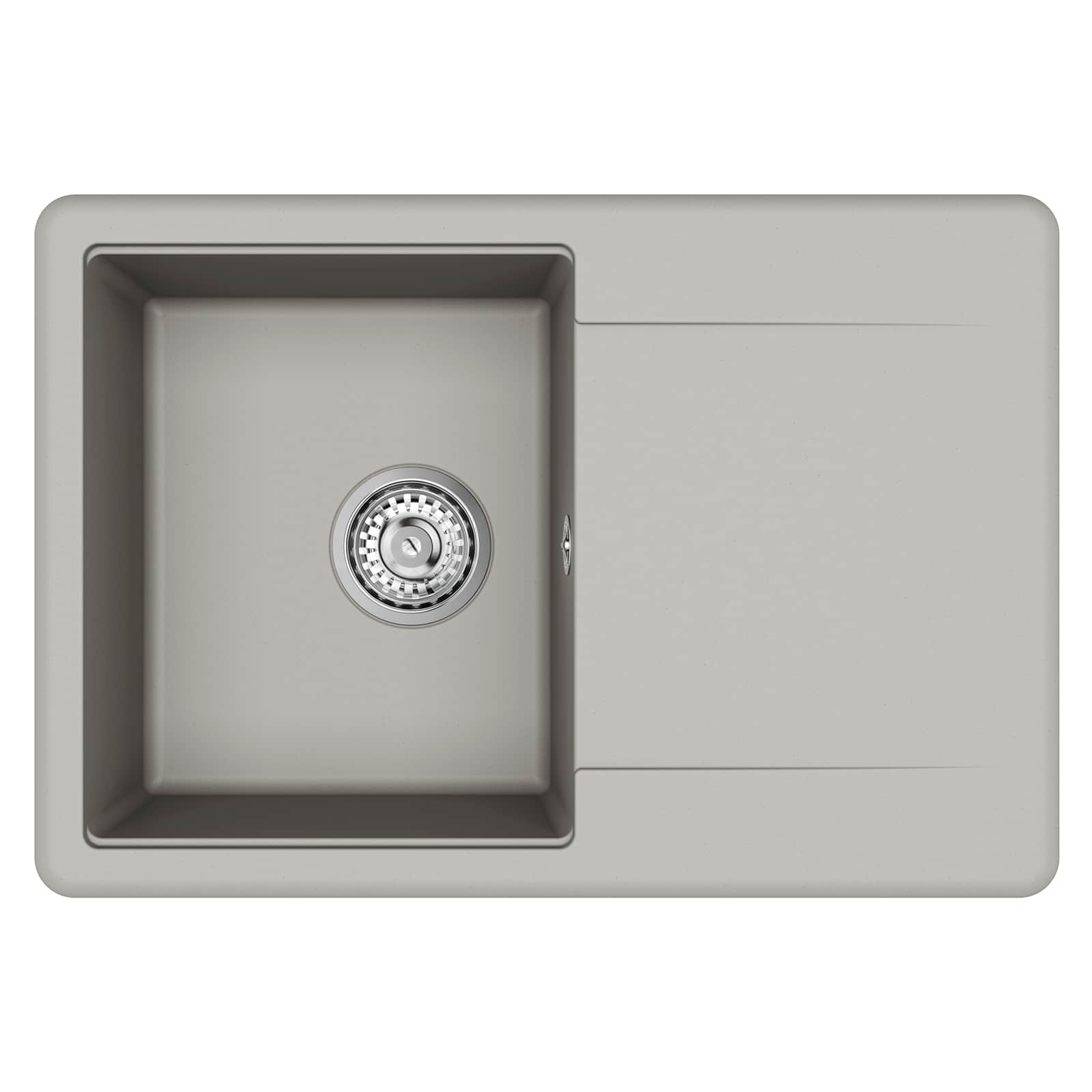 Kriauklė Pilka 670 x 460 mm 80% Kvarcas ir 20% Derva