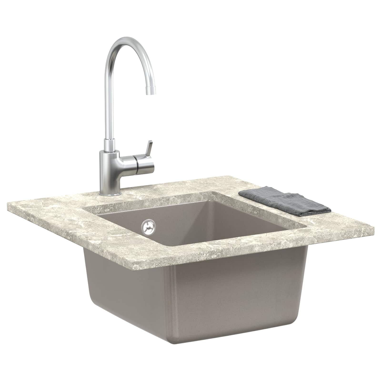Kriauklė Pilka 370 x 460 mm 80% Kvarcas ir 20% Derva