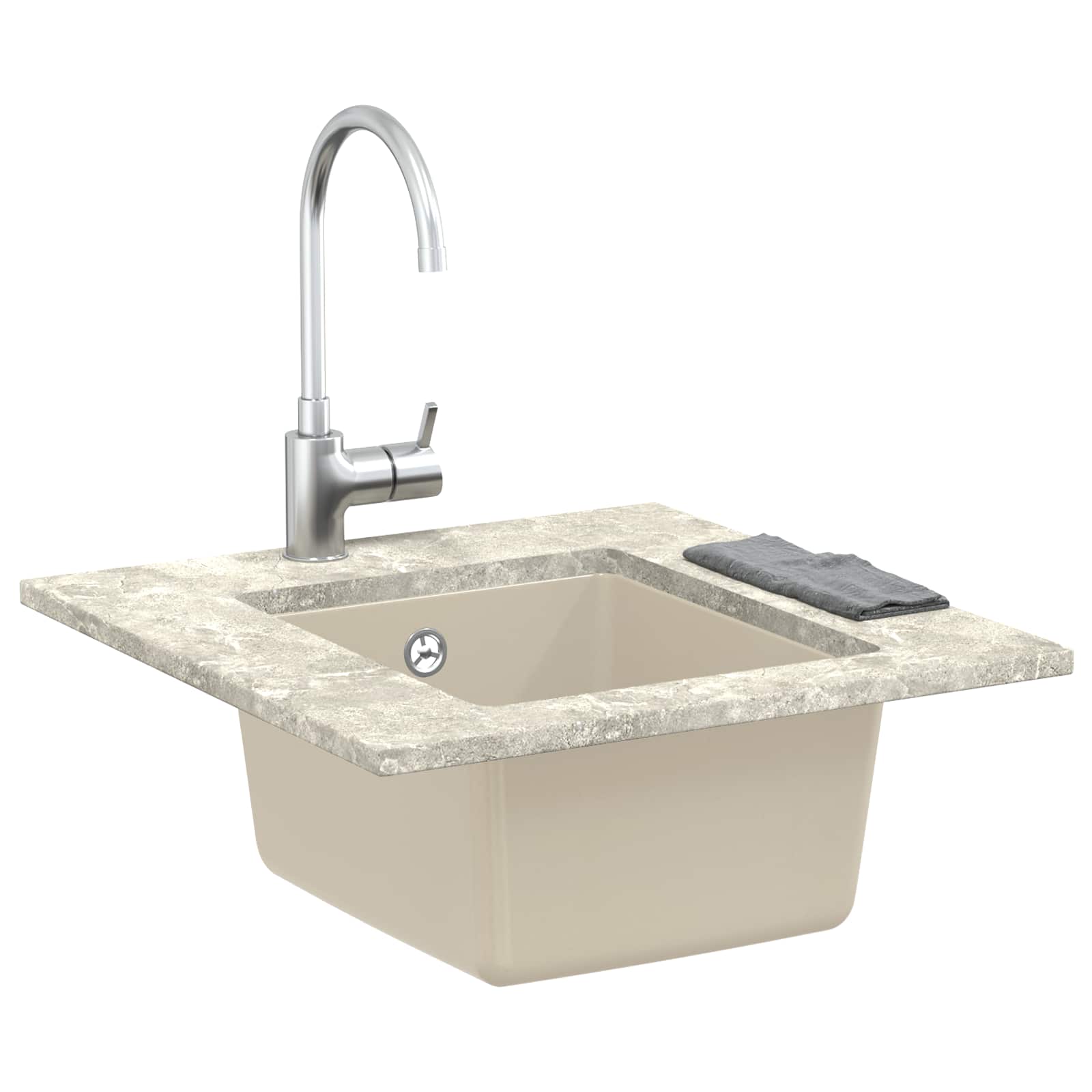 Kriauklė Smėlio 370 x 460 mm 80% Kvarcas ir 20% Derva