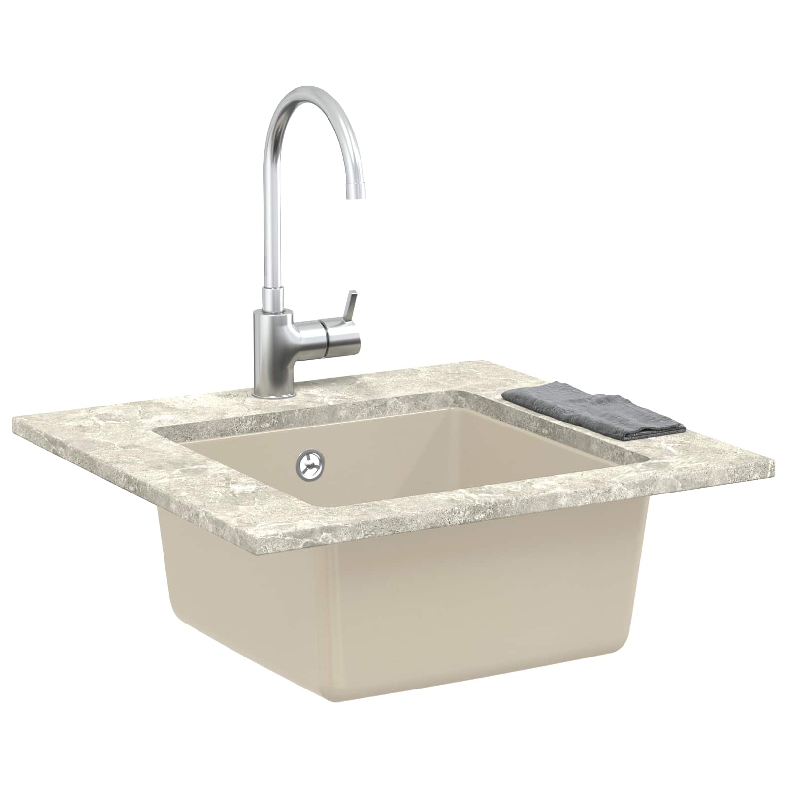 Kriauklė Smėlio 430 x 460 mm 80% Kvarcas ir 20% Derva