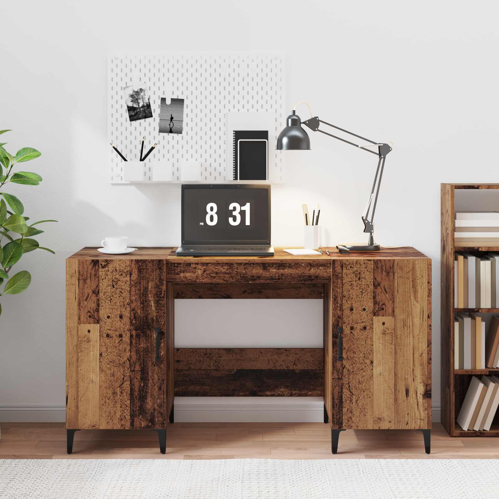 Galds ar durvīm Vecs koks 140 x 50 x 75 cm Apstrādāta koksne