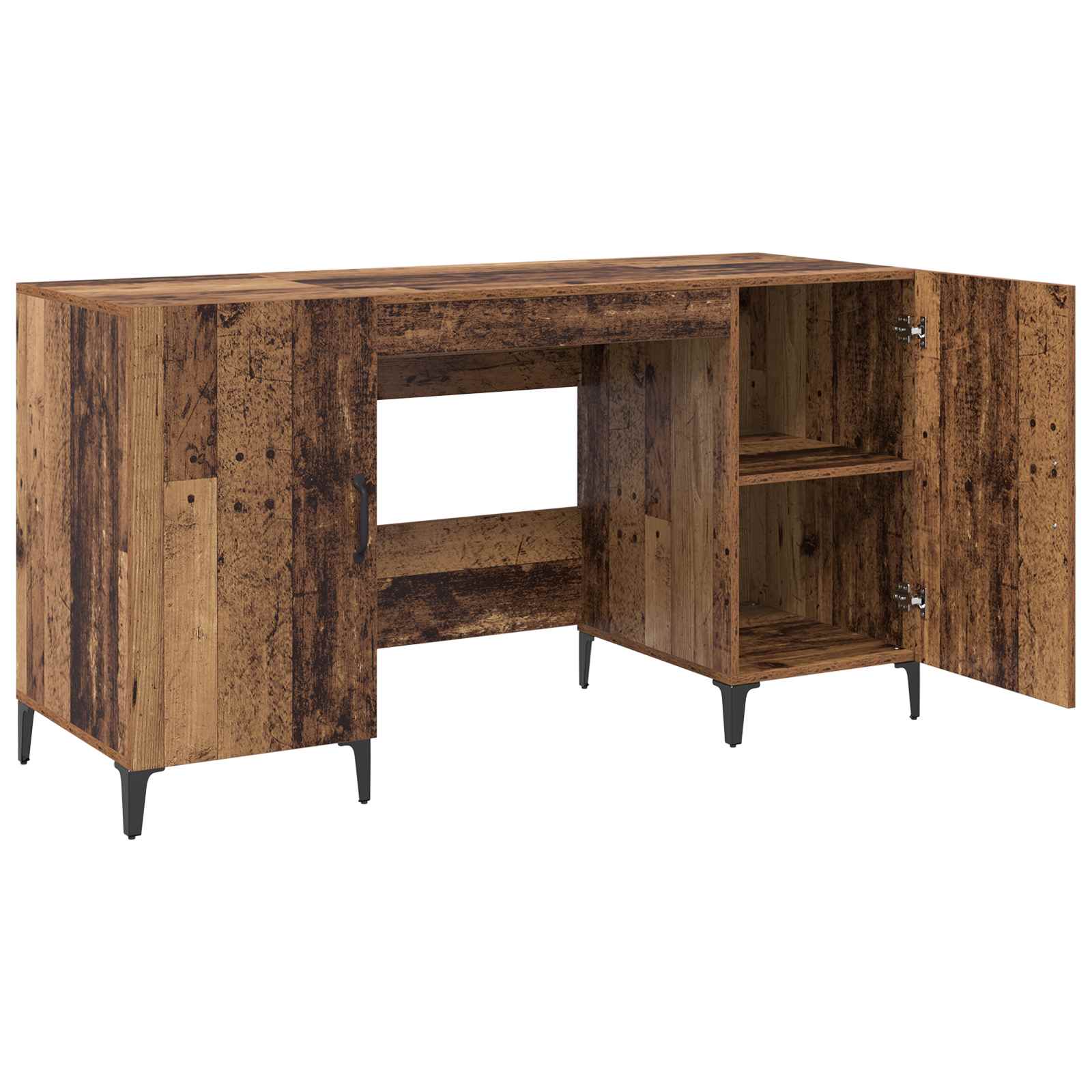 Galds ar durvīm Vecs koks 140 x 50 x 75 cm Apstrādāta koksne