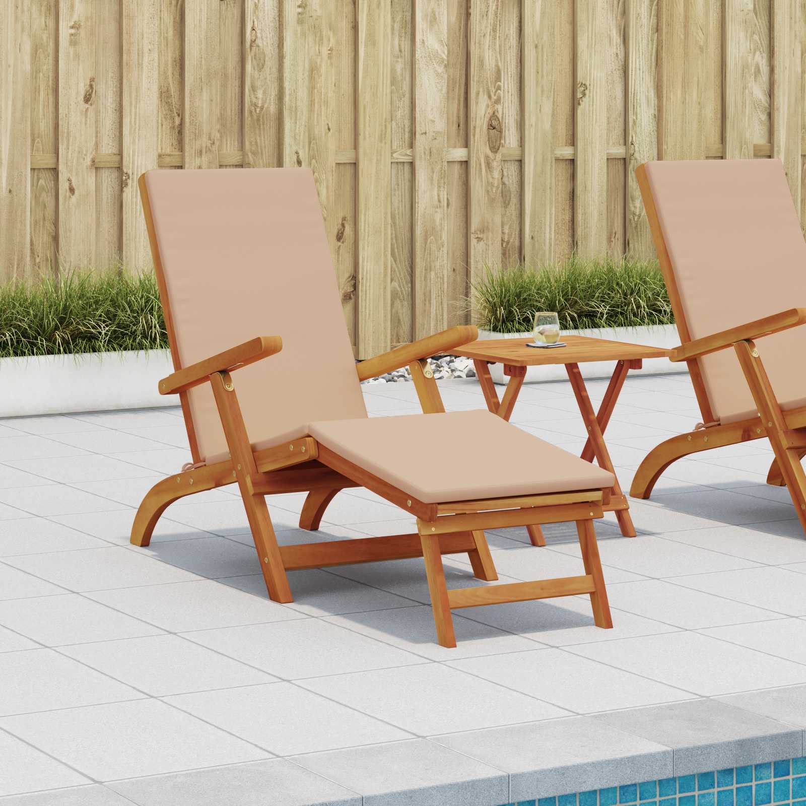 Atsilenkiantis ir sulankstomas saulės gultas 2 pcs Taupe