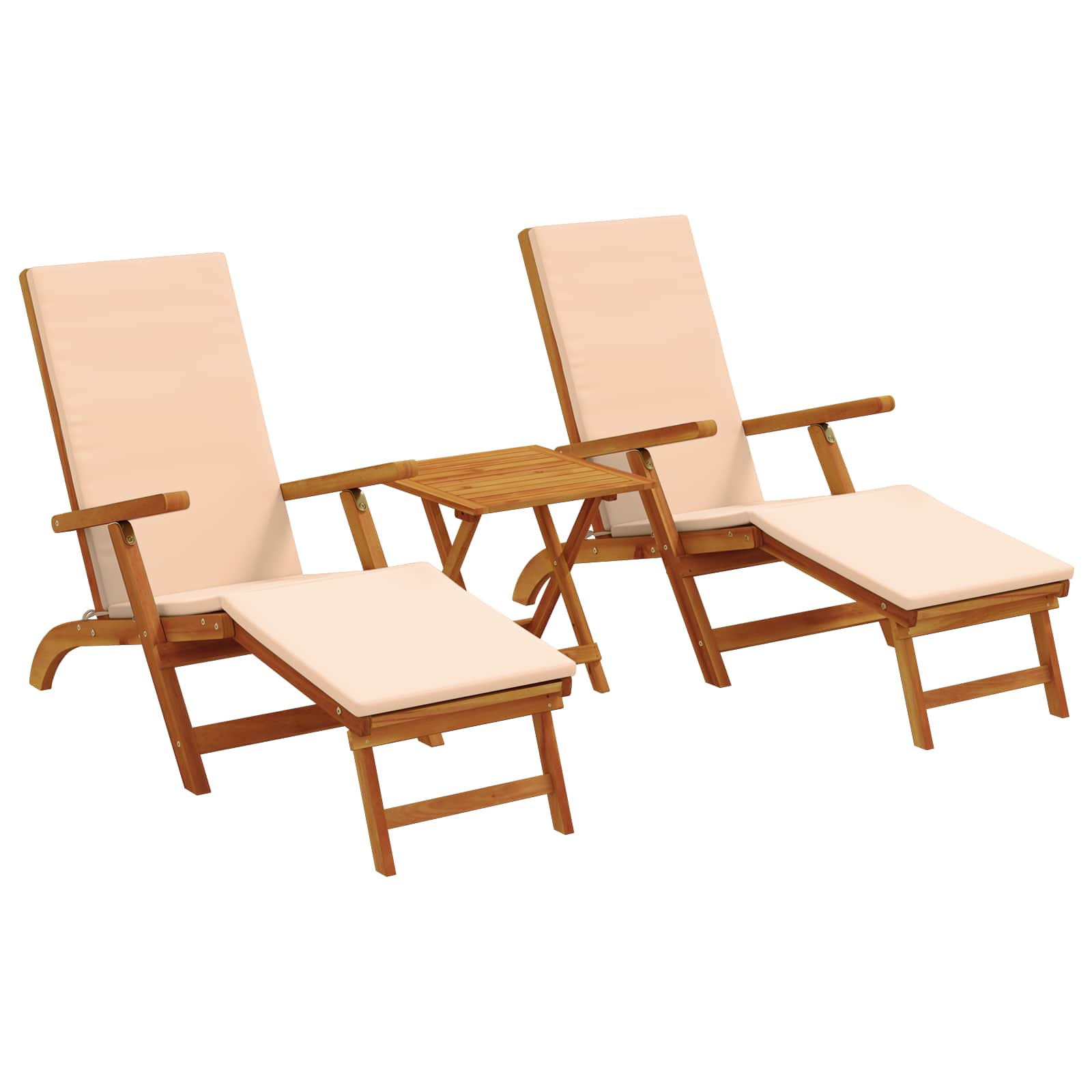 Atsilenkiantis ir sulankstomas saulės gultas 3 pcs Smėlio