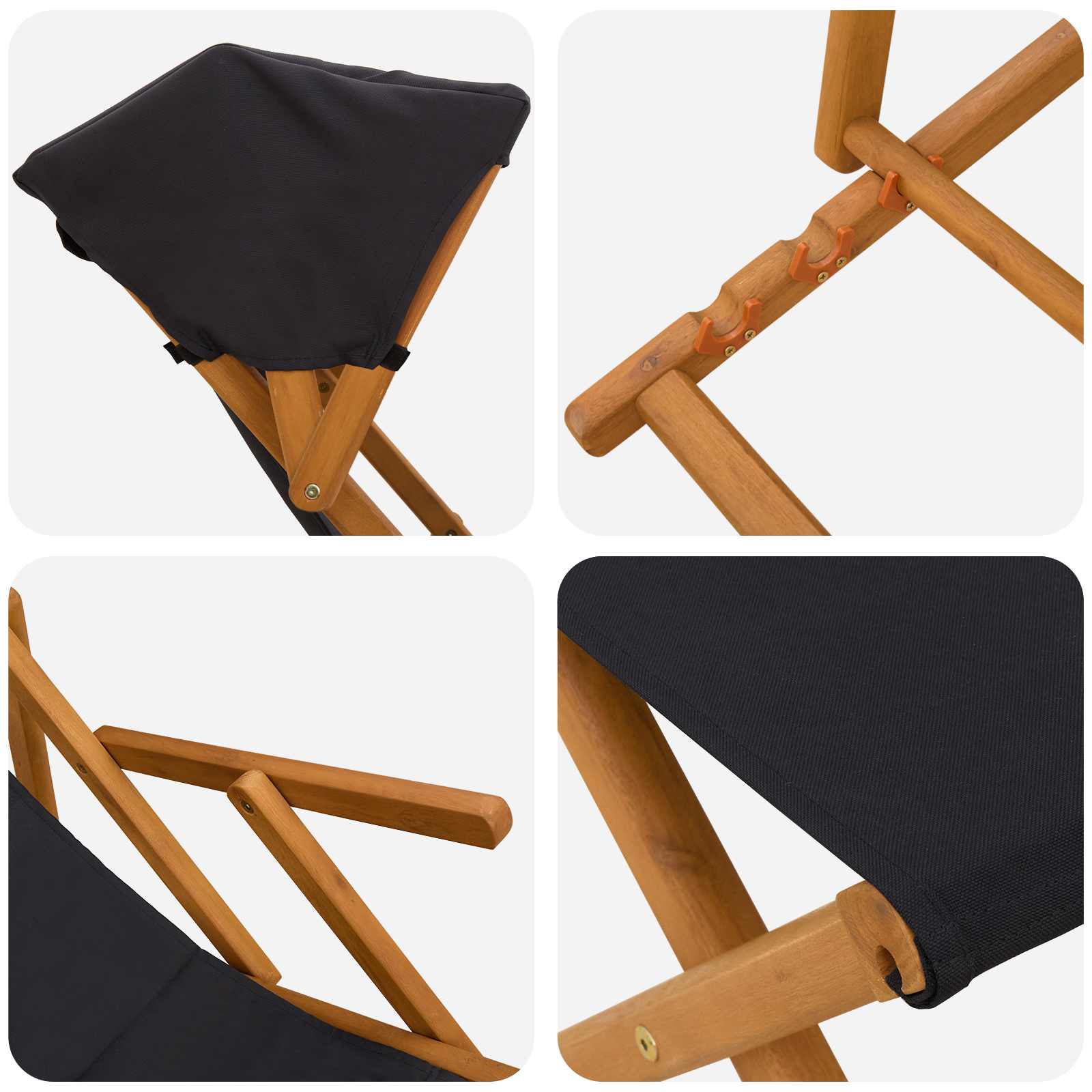 Gulintojas 4 pcs 3 Pozicija Kietas eukalipto medis Juoda