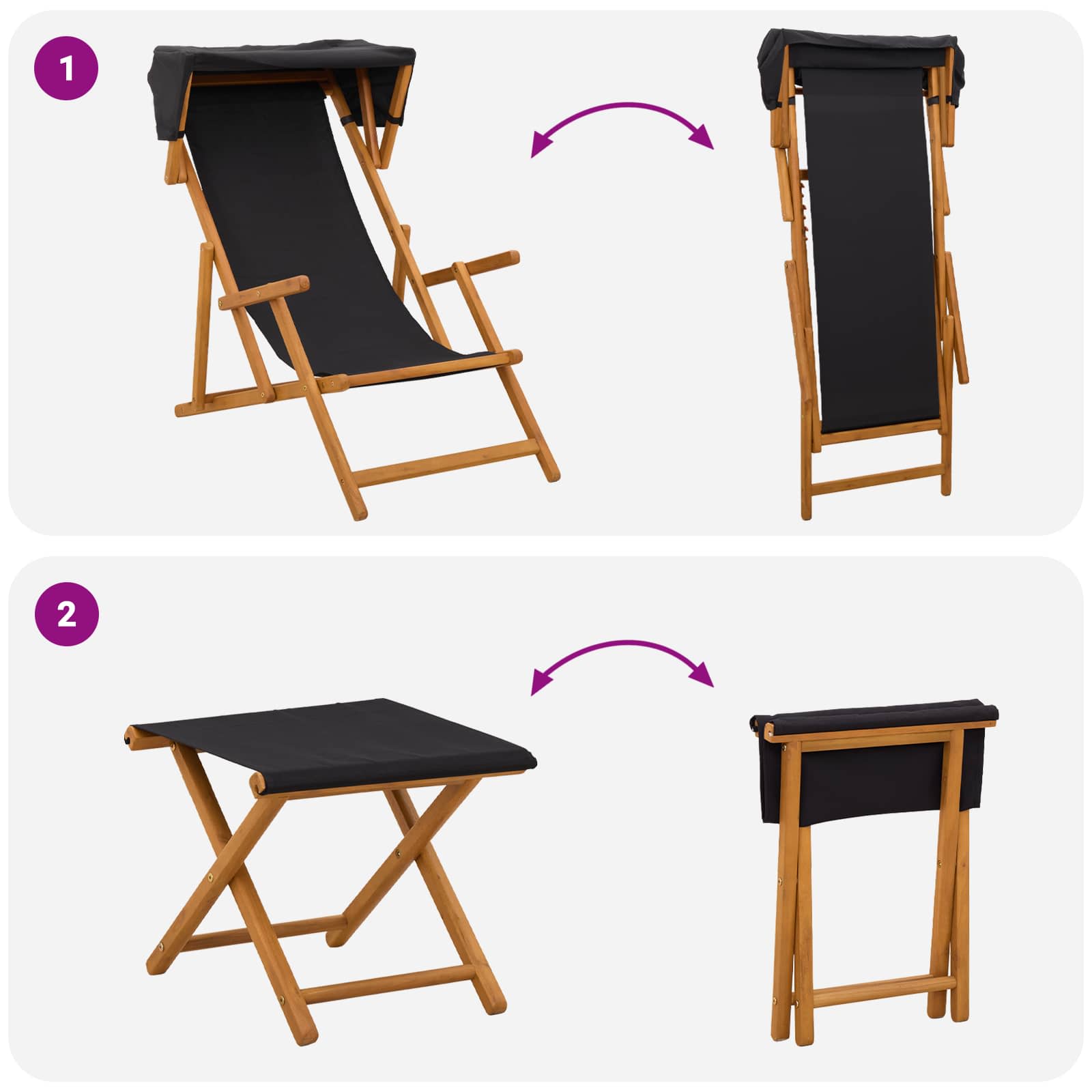 Gulintojas 4 pcs 3 Pozicija Kietas eukalipto medis Juoda
