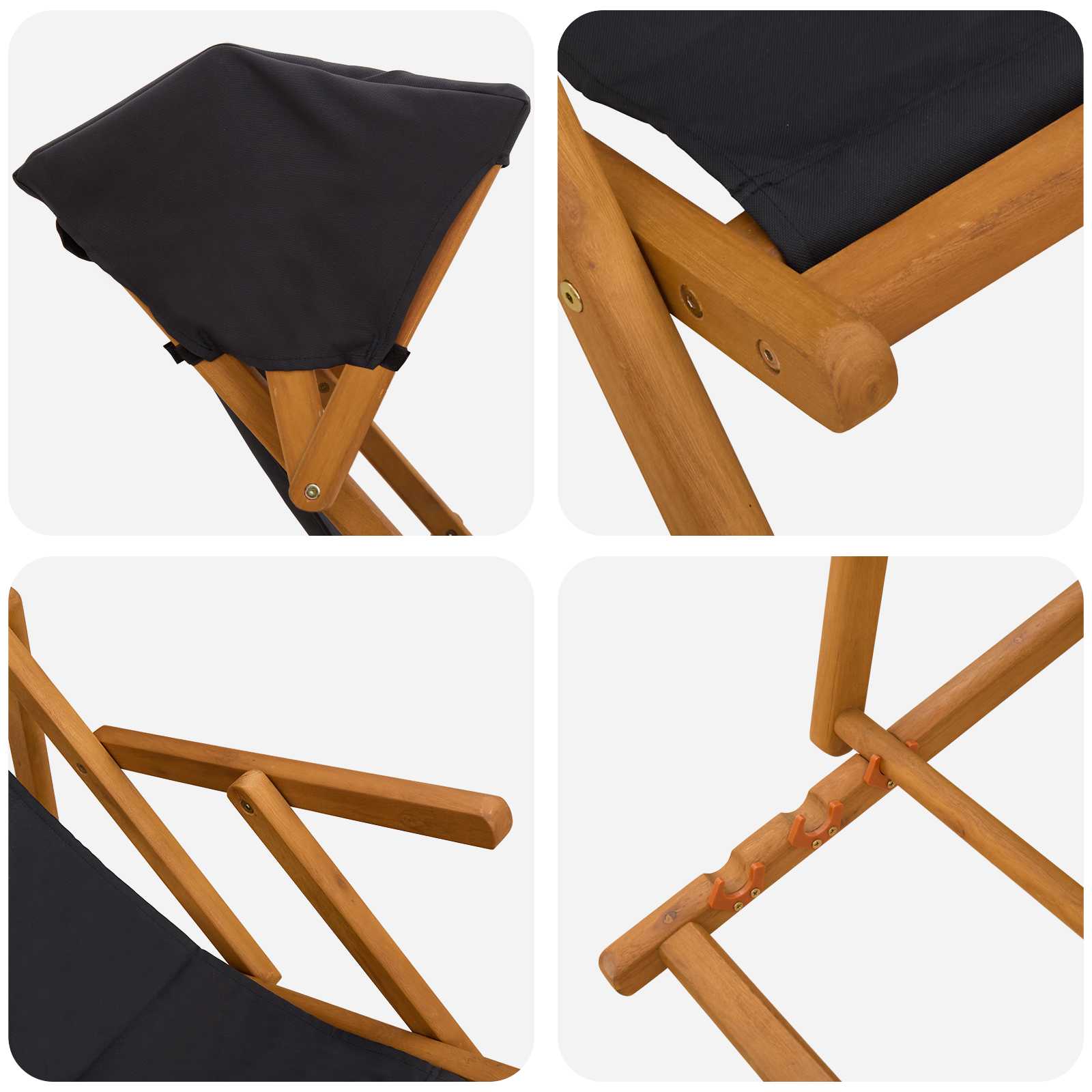 Gulintojas 2 pcs 3 Pozicija Kietas eukalipto medis Juoda