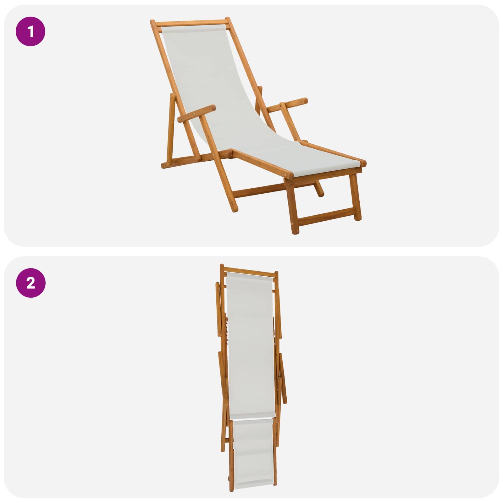 Sulankstomas gultas 2 pcs 3 Pozicija Kietas eukalipto medis