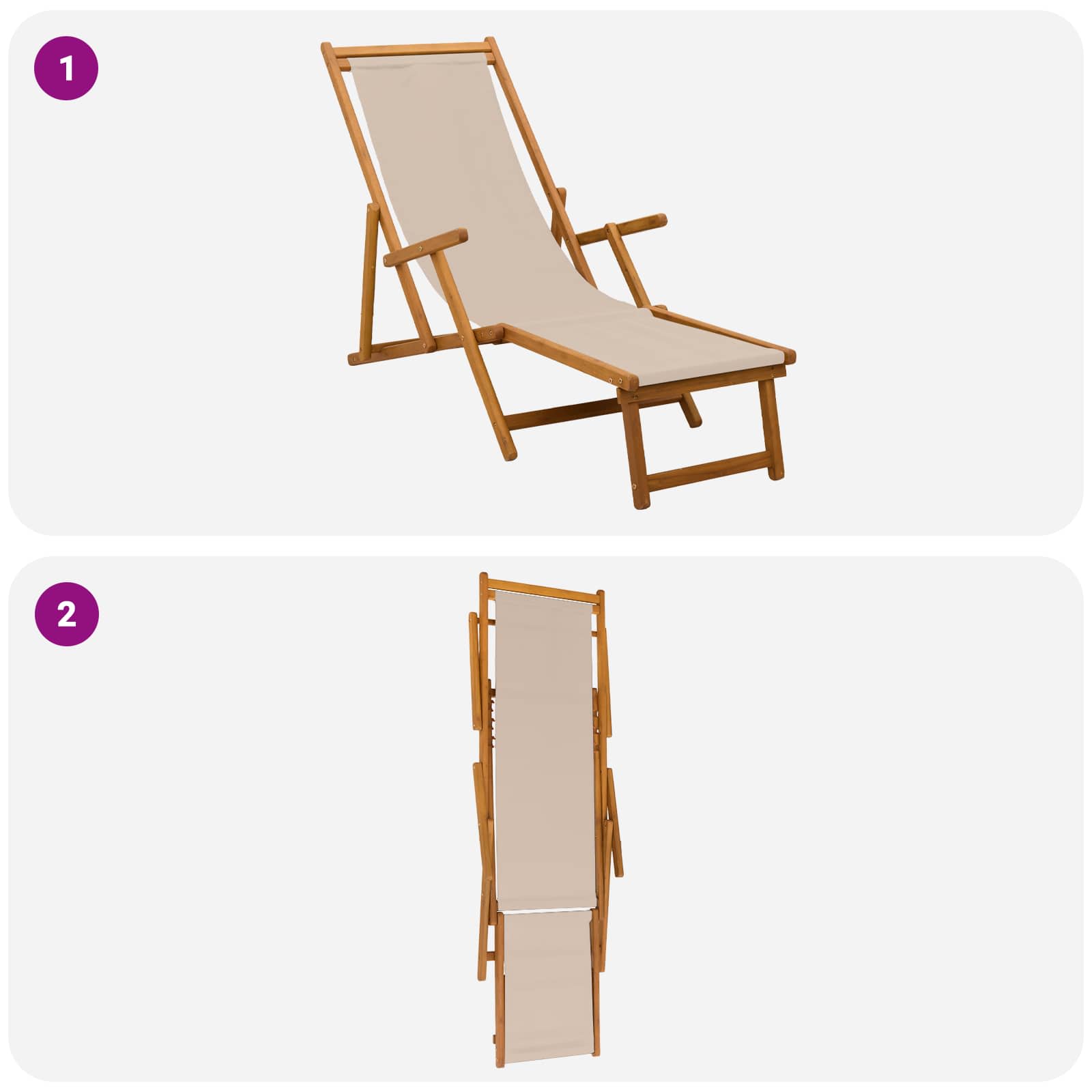Sulankstomas gultas 2 pcs 3 Pozicija Kietas eukalipto medis