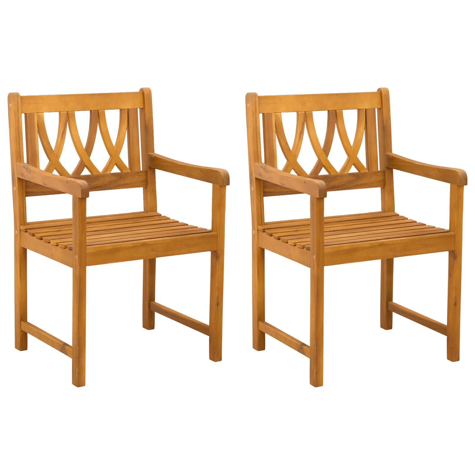 Lauko suolas 2 pcs Natūrali 56 x 55,5 x 90 cm