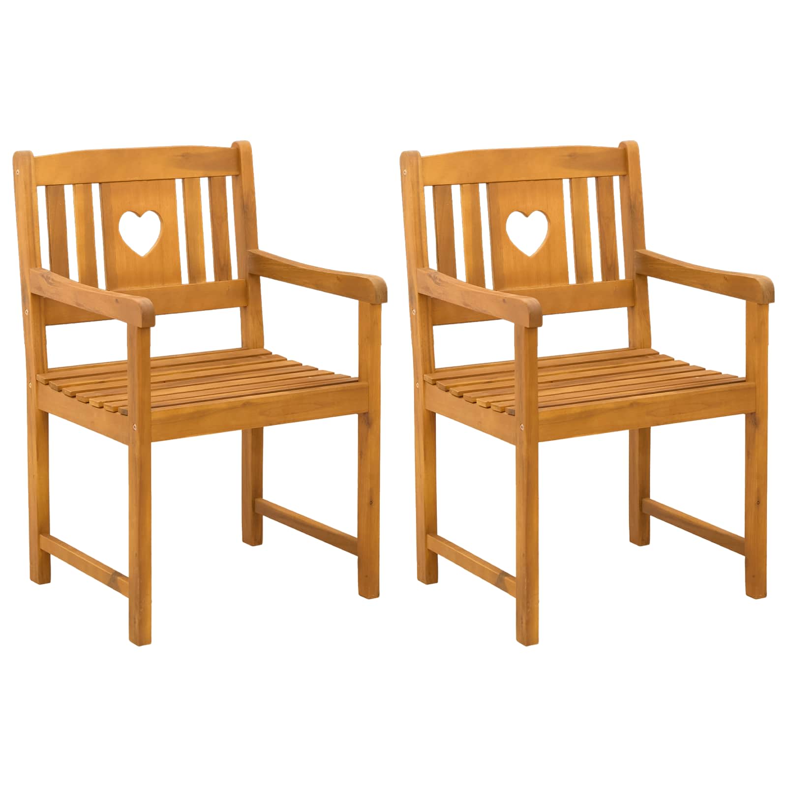 Lauko suolas 2 pcs Natūrali 56 x 55,5 x 90 cm
