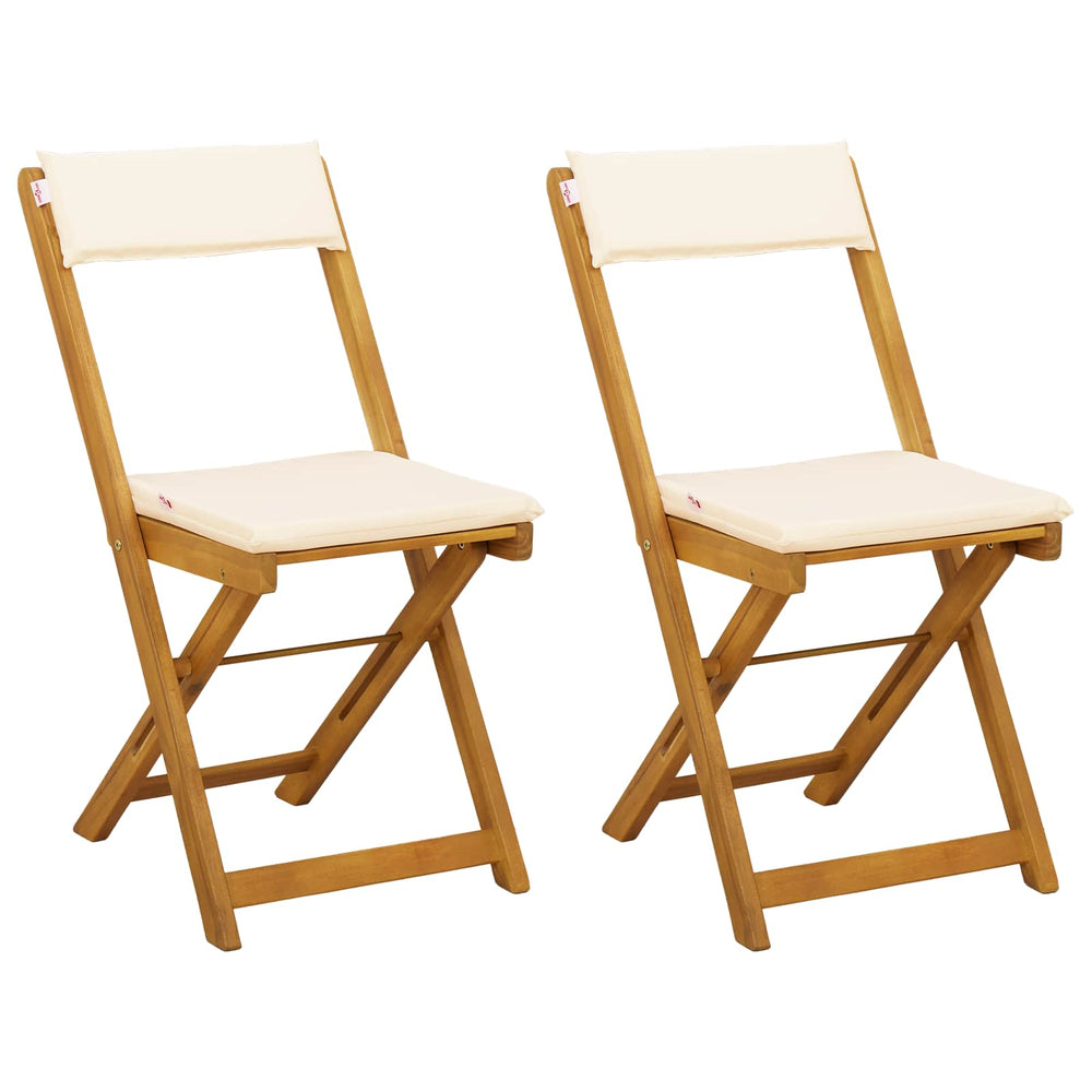 Lauko bistro kėdės 2 pcs Kreminė balta 40 x 53 x 80 cm