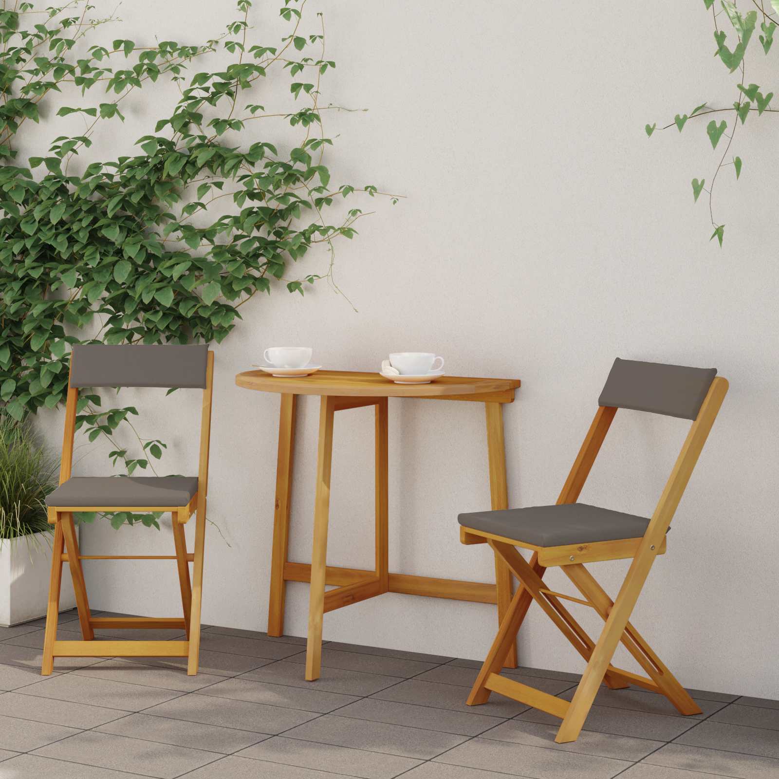 Āra bistro krēsli 2 gab. Tumši pelēki 40 x 53 x 80 cm