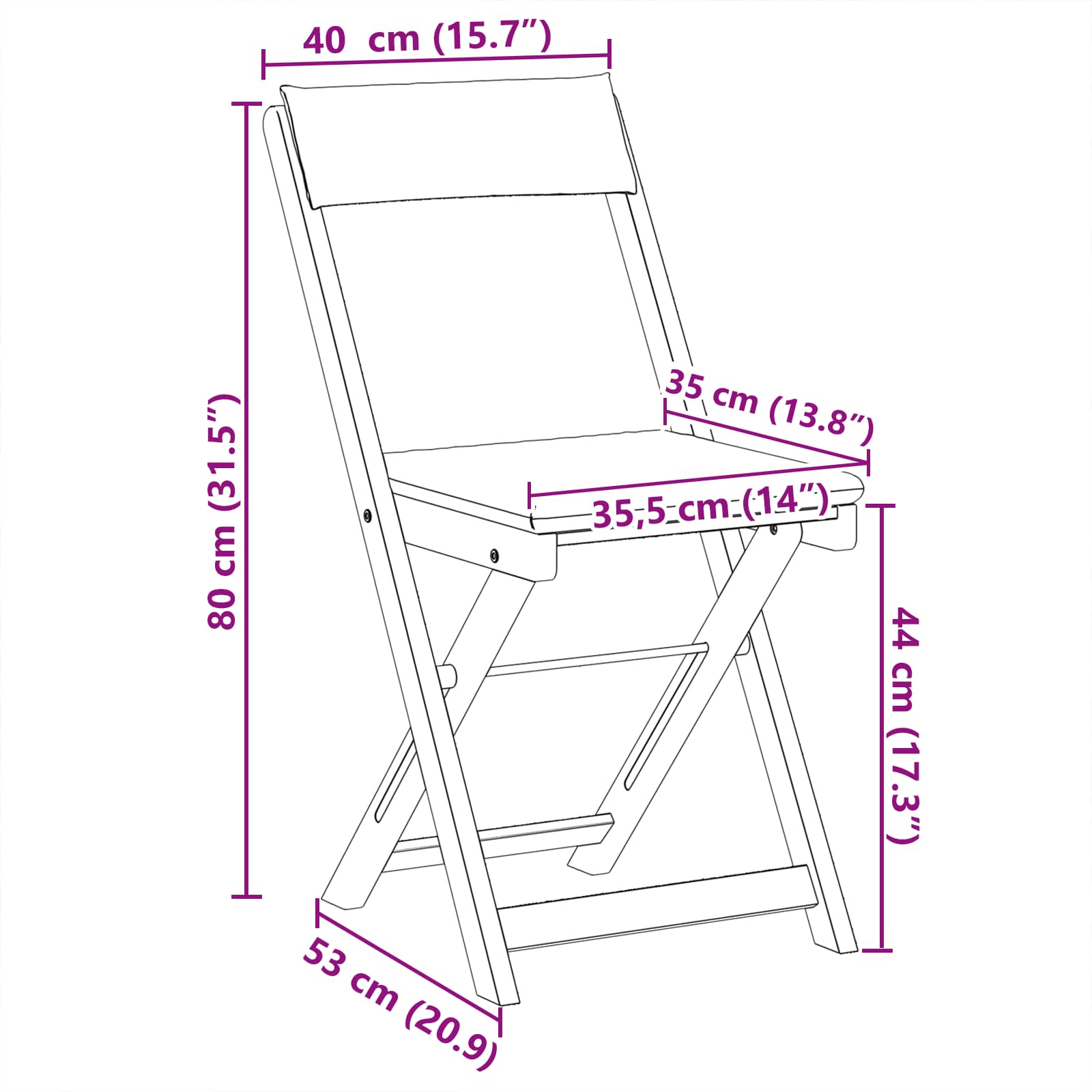 Lauko bistro kėdės 2 pcs Tamsiai pilka 40 x 53 x 80 cm
