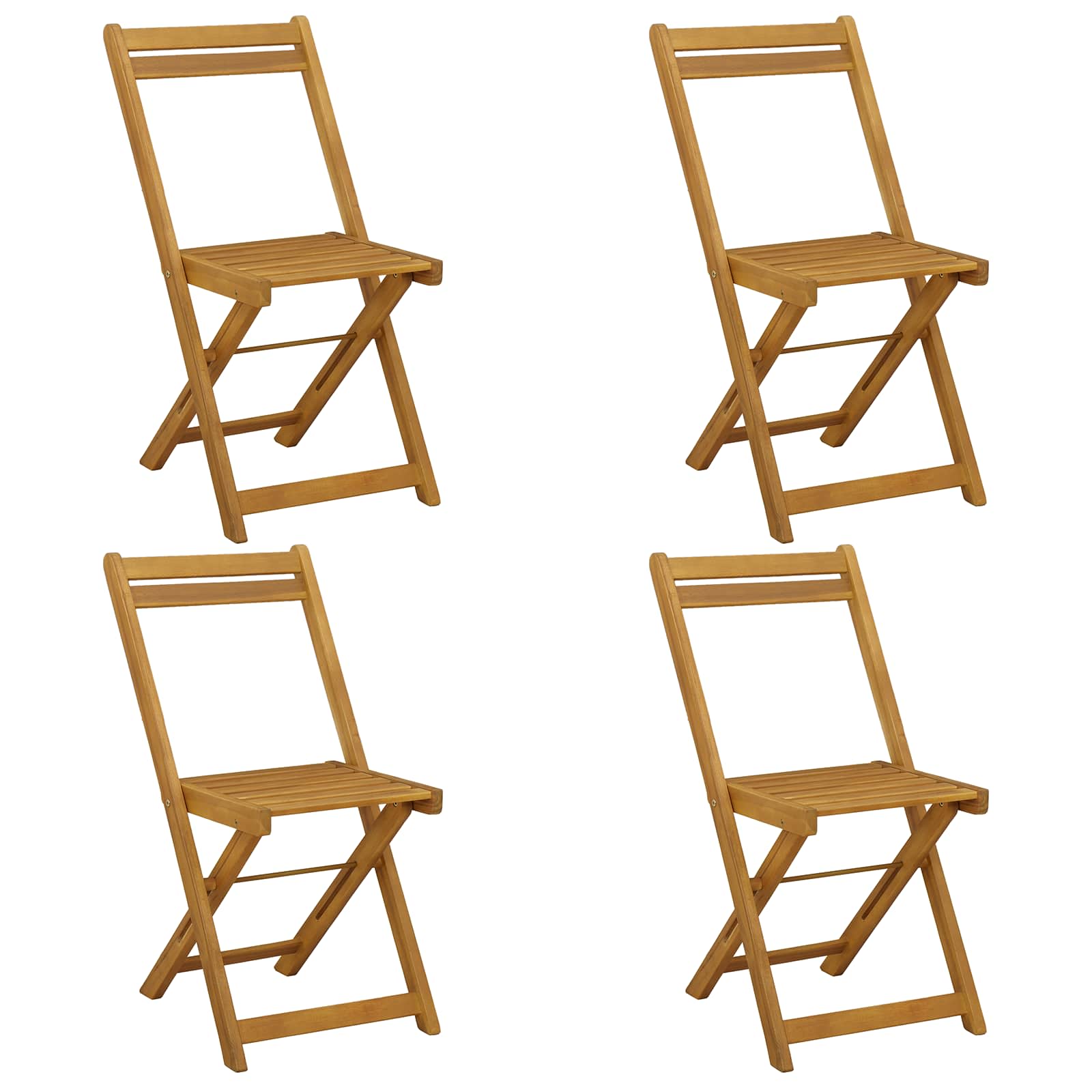 Sulankstomos sodo kėdės 4 pcs Natūrali 40 x 53 x 80 cm