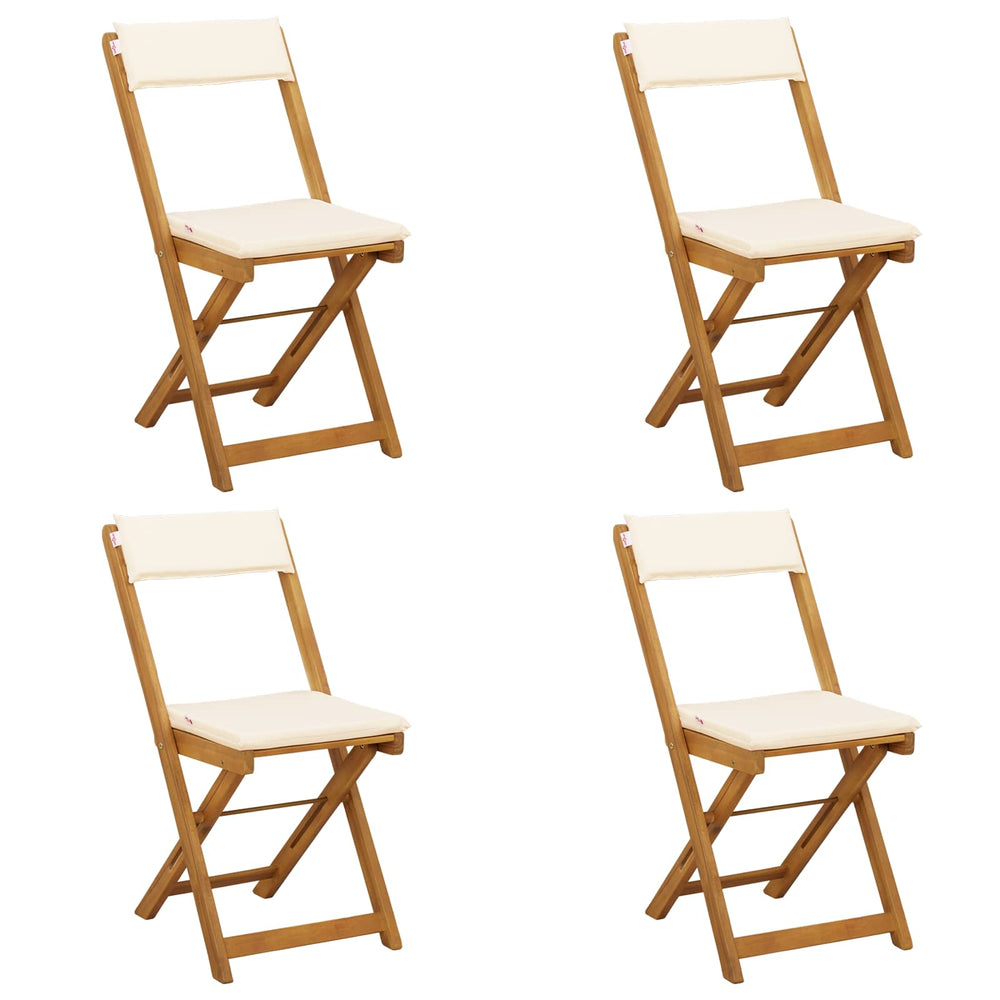 Lauko bistro kėdės 4 pcs Kreminė balta 40 x 53 x 80 cm