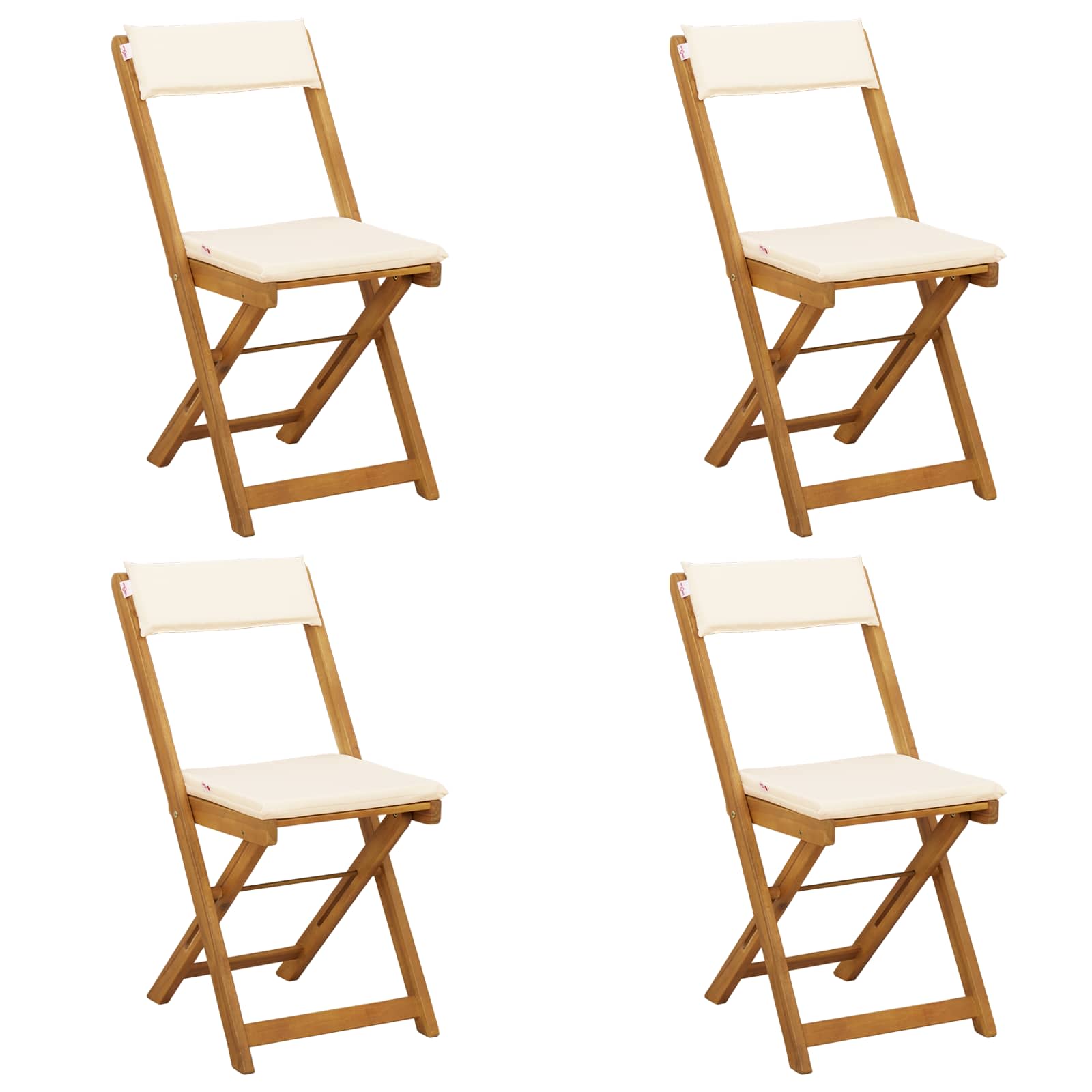 Lauko bistro kėdės 4 pcs Kreminė balta 40 x 53 x 80 cm