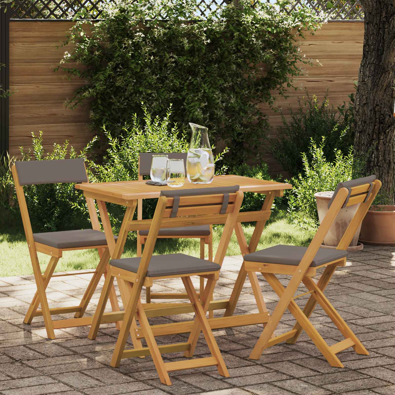 Lauko bistro kėdės 4 pcs Tamsiai pilka 40 x 53 x 80 cm
