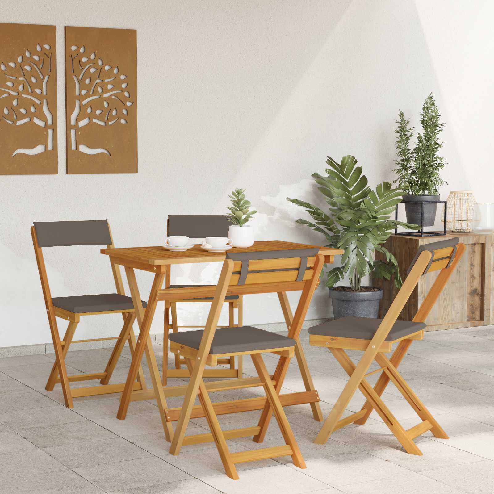 Lauko bistro kėdės 4 pcs Tamsiai pilka 40 x 53 x 80 cm