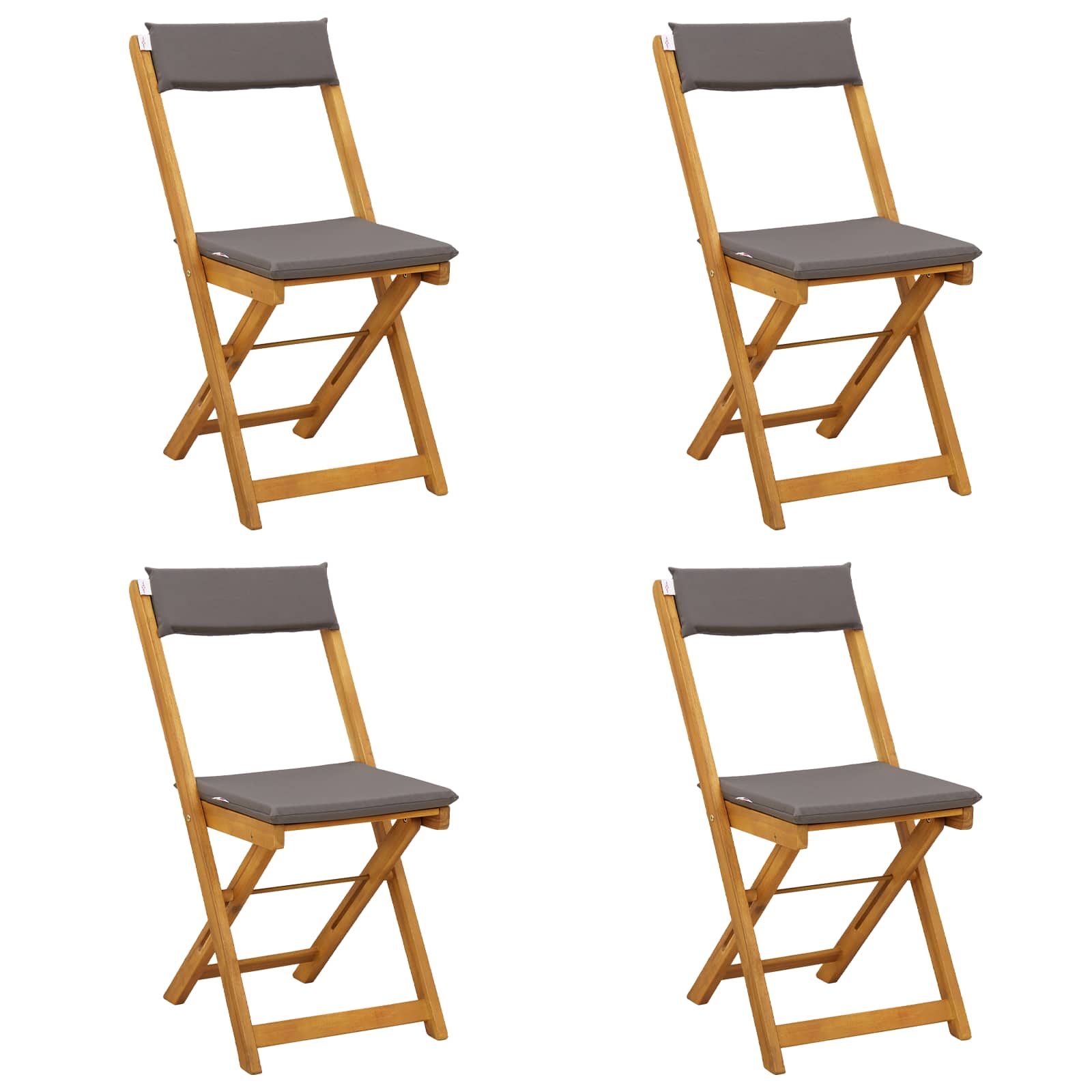 Lauko bistro kėdės 4 pcs Tamsiai pilka 40 x 53 x 80 cm