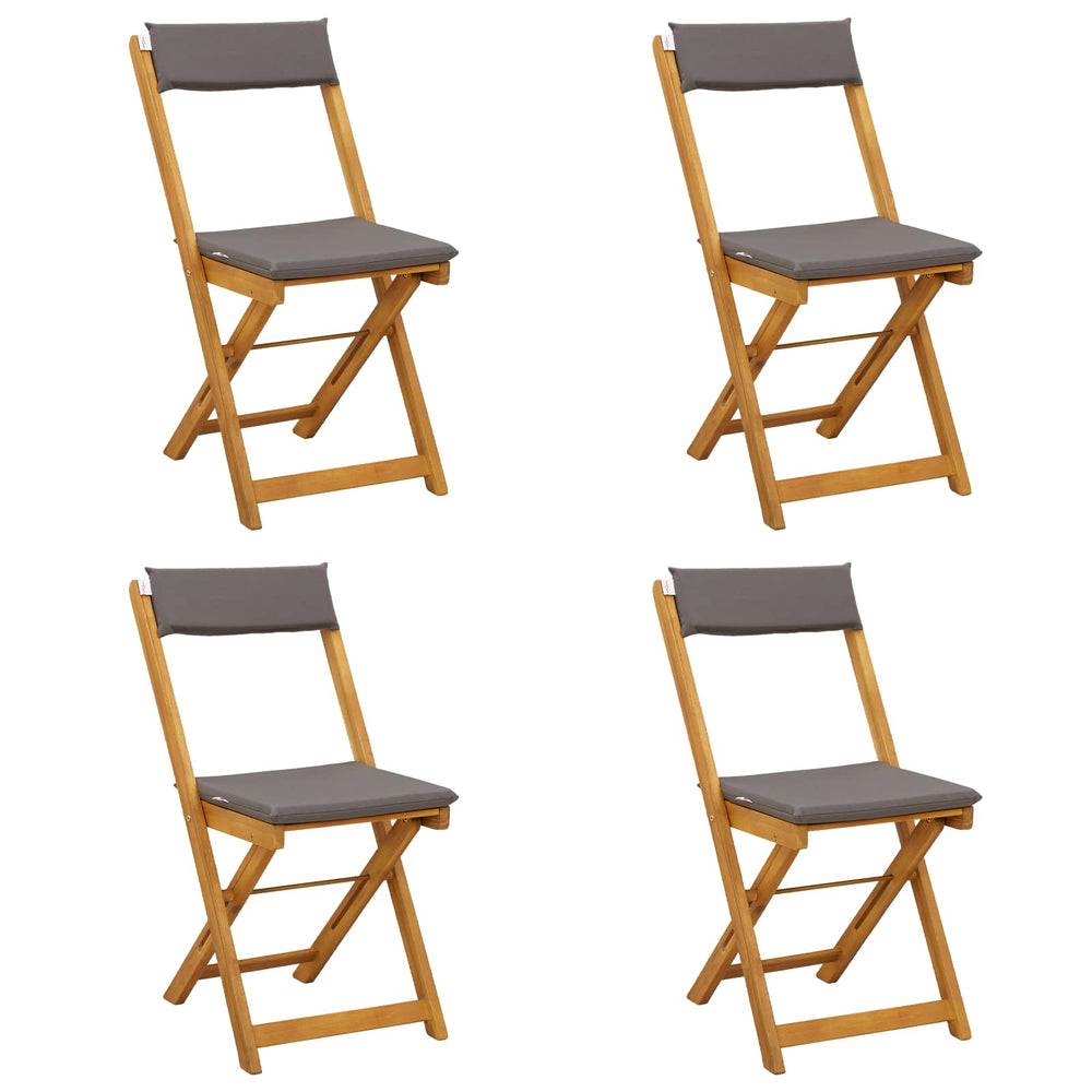 Lauko bistro kėdės 4 pcs Tamsiai pilka 40 x 53 x 80 cm