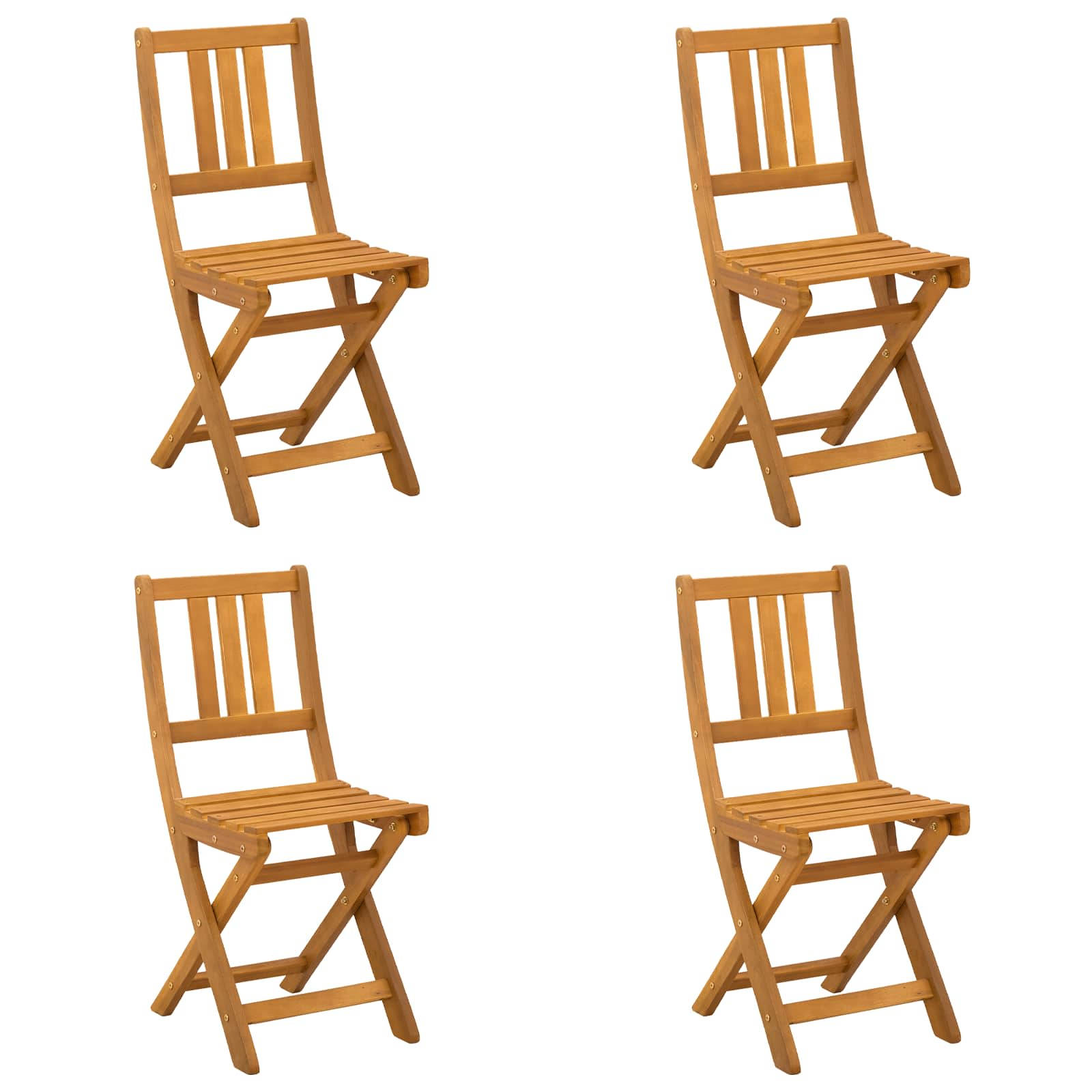 Lauko bistro kėdės su pagalve 4 pcs Natūrali 40 x 42 x 85 cm