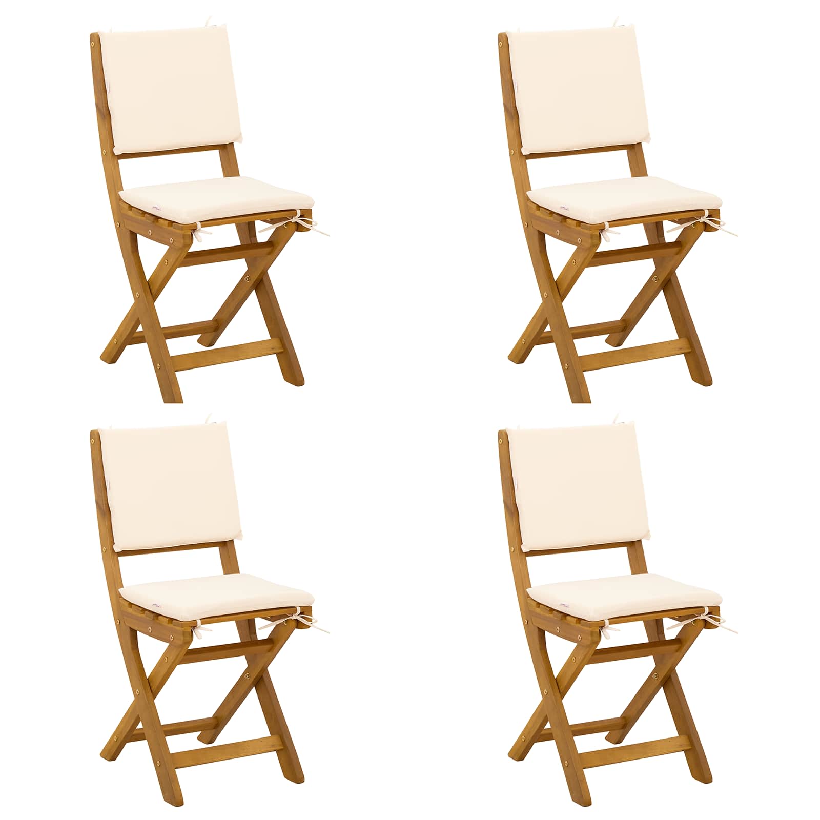 Lauko bistro kėdės 4 pcs Kreminė balta 38 x 46 x 85 cm