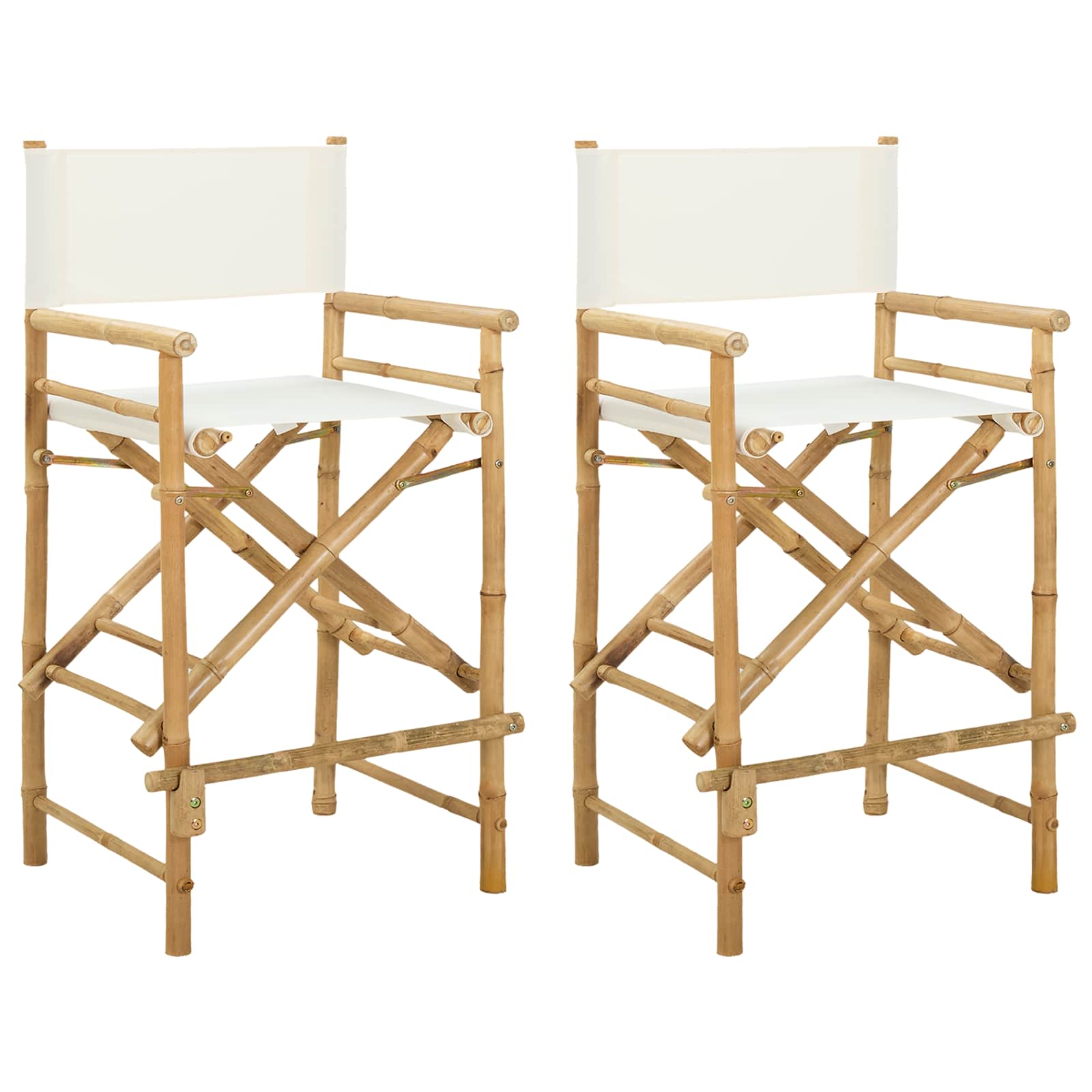 Sulankstoma režisieriaus kėdė 2 pcs Natūrali 58 x 48 x 115 cm