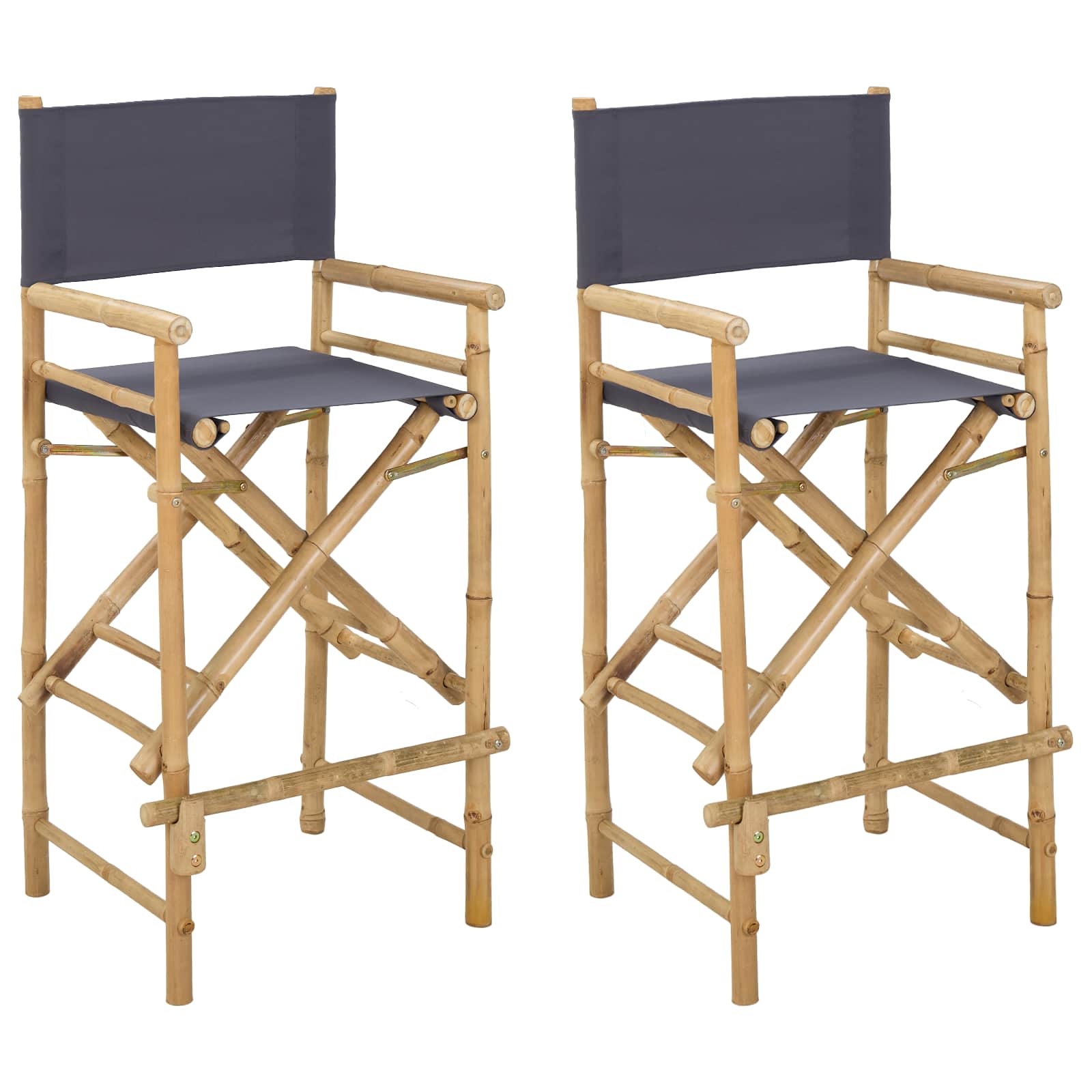 Sulankstoma režisieriaus kėdė 2 pcs Natūrali 58 x 48 x 115 cm