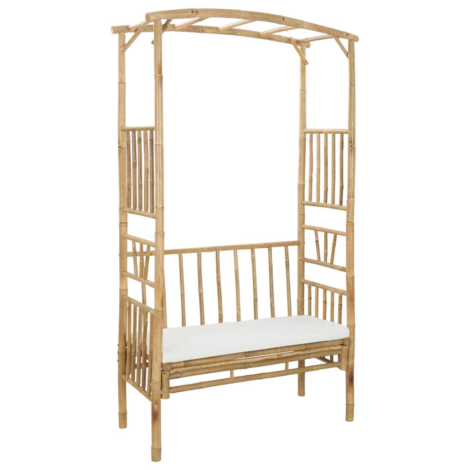 Dārza arka ar soliņu Dabīga 115 x 50 x 205 cm Bambuss