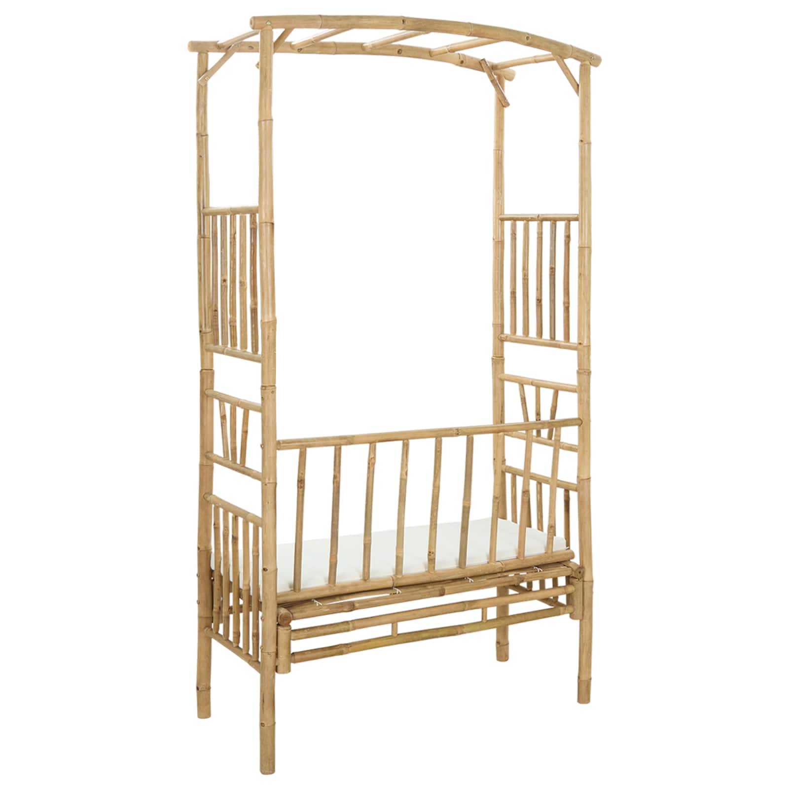 Dārza arka ar soliņu Dabīga 115 x 50 x 205 cm Bambuss