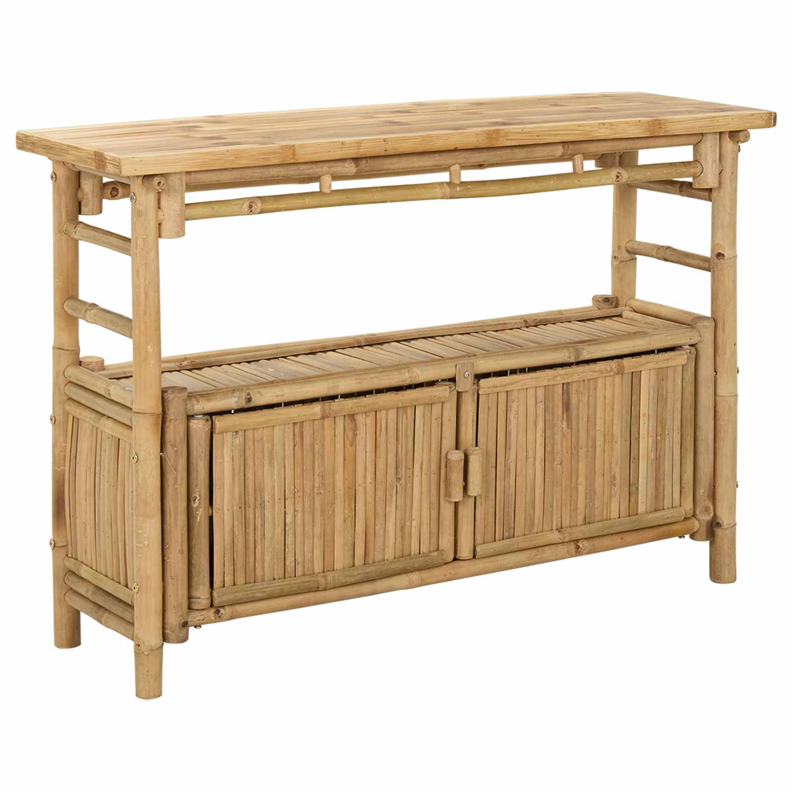 Konsoles galds ar plauktu Dabīga krāsa 110 x 35 x 75 cm Bambuss