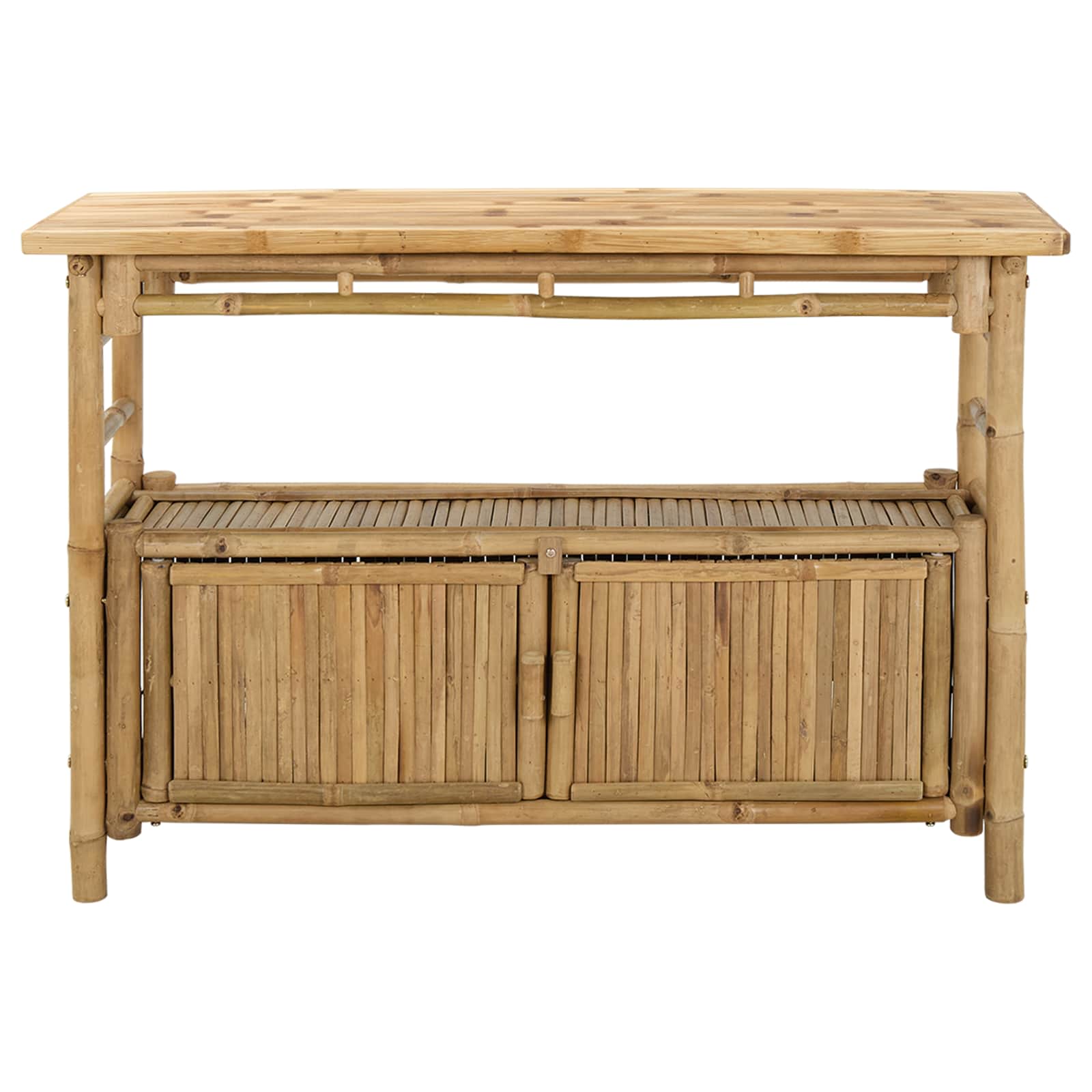 Konsoles galds ar plauktu Dabīga krāsa 110 x 35 x 75 cm Bambuss