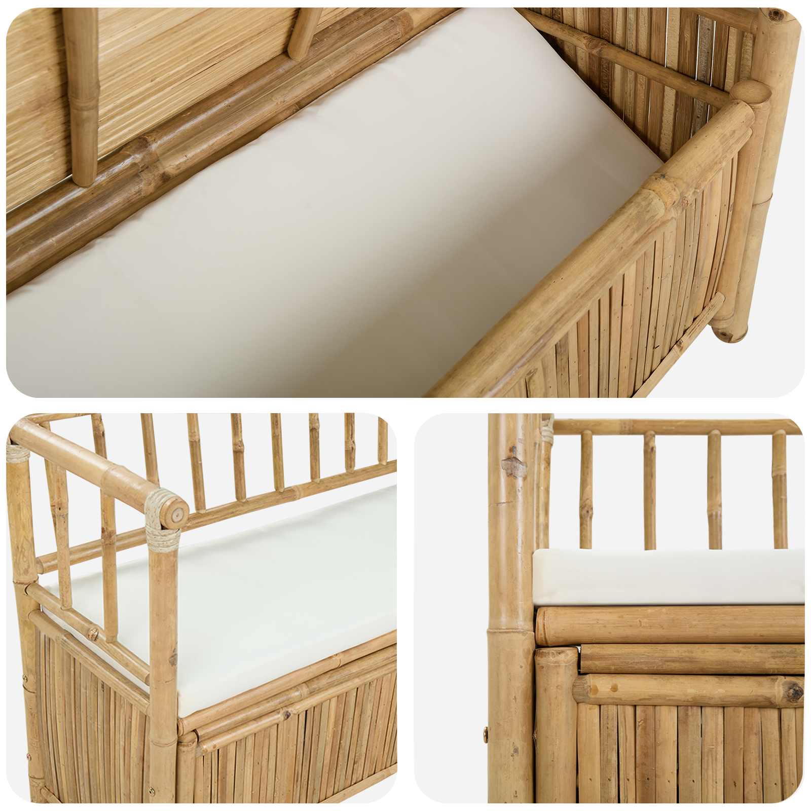 Sodo Saugojimo Suolas Natūrali 110 x 47 x 80 cm Bambukas