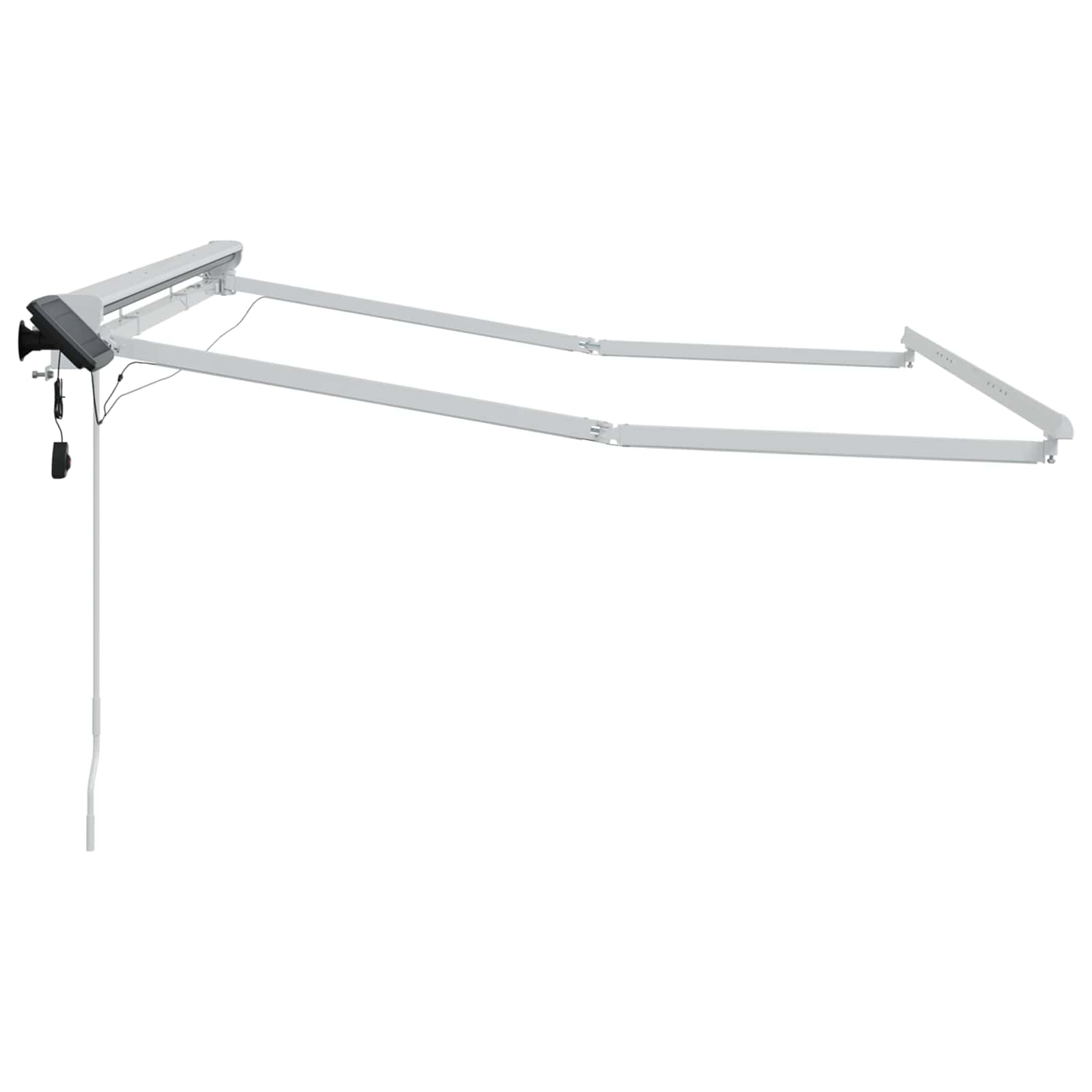 Rankinis markizės rėmas su LED Baltas 3,5 x 2 m Aliuminis