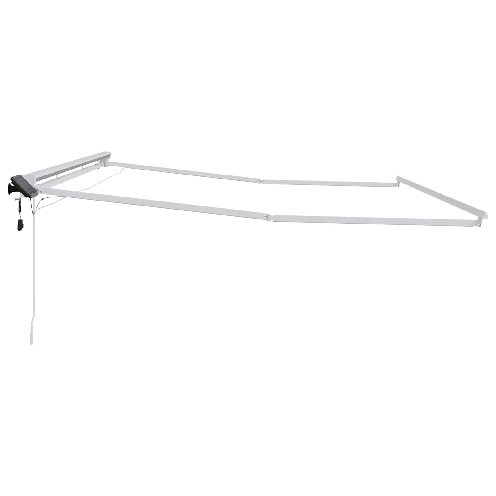 Manuālais saliekamais tents ar LED Balts 5 x 3 m Alumīnijs