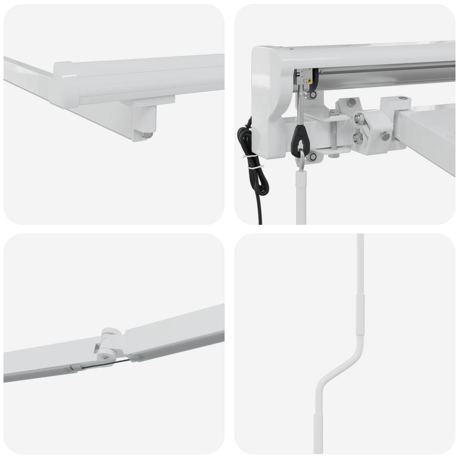 Electric awning with LED lighting White 3.5 x 2.5 m