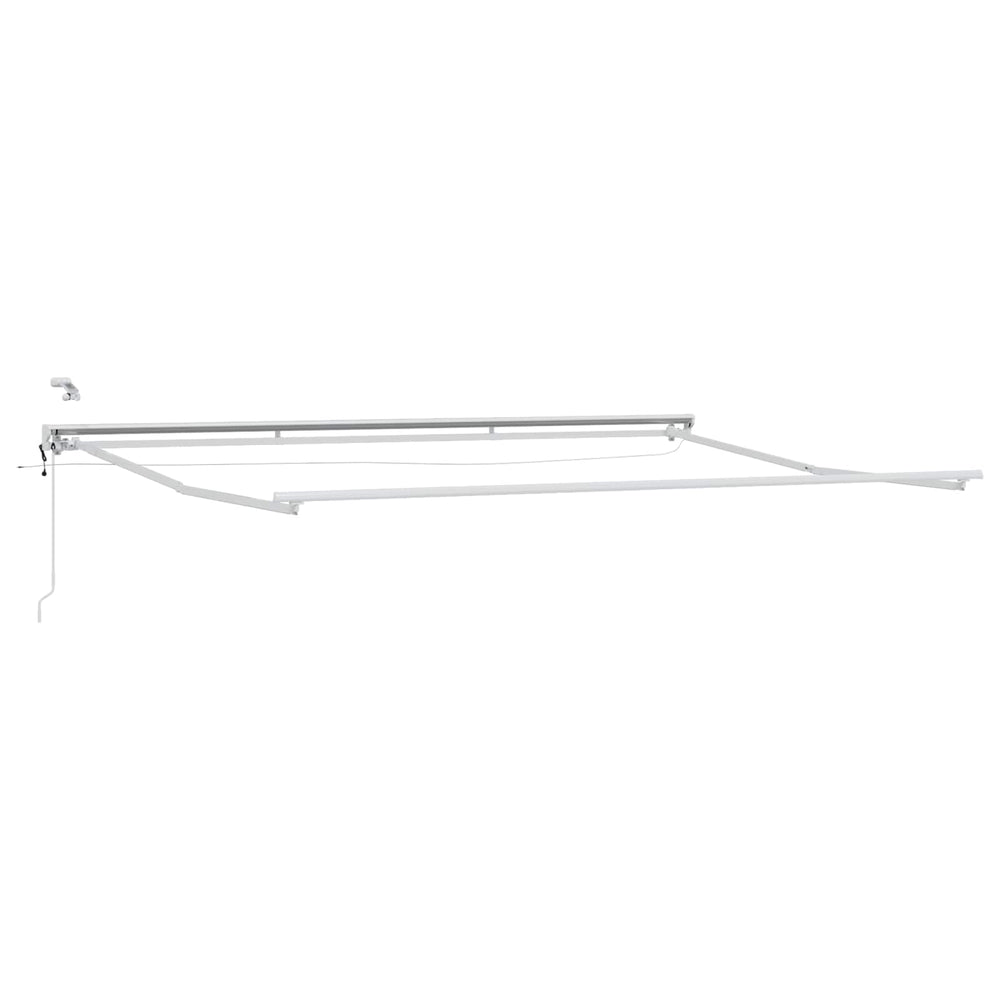 Electric awning with LED lighting White 4 x 3.5 m Aluminum