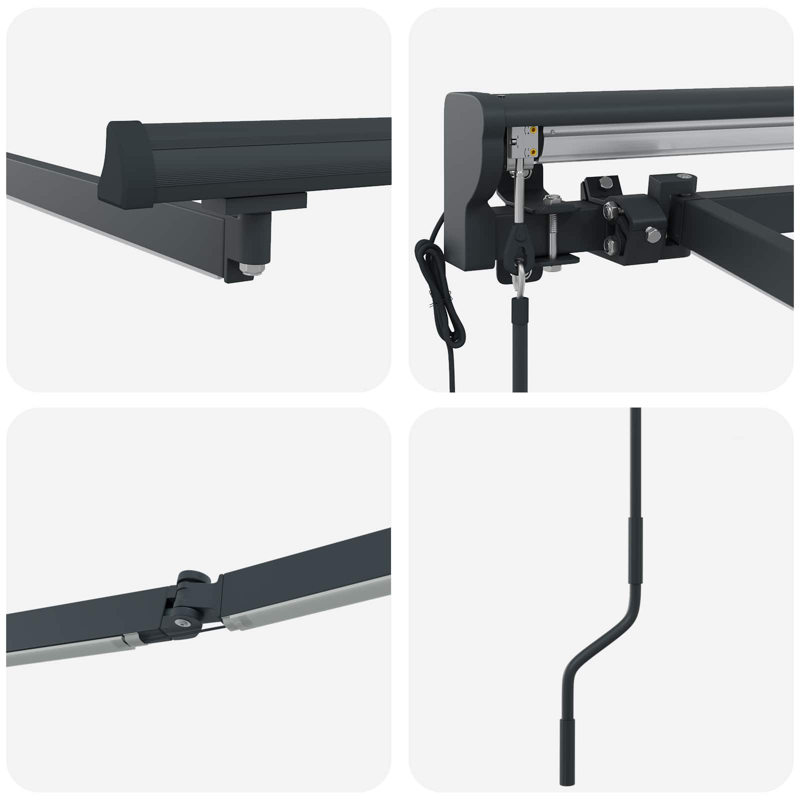 Electric awning with LED lighting Anthracite 4 x 2 m