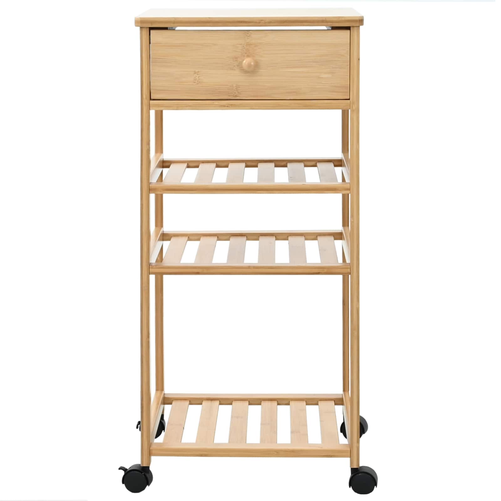 Kitchen Trolley on Wheels Natural 37 x 36 x 80 cm Bamboo