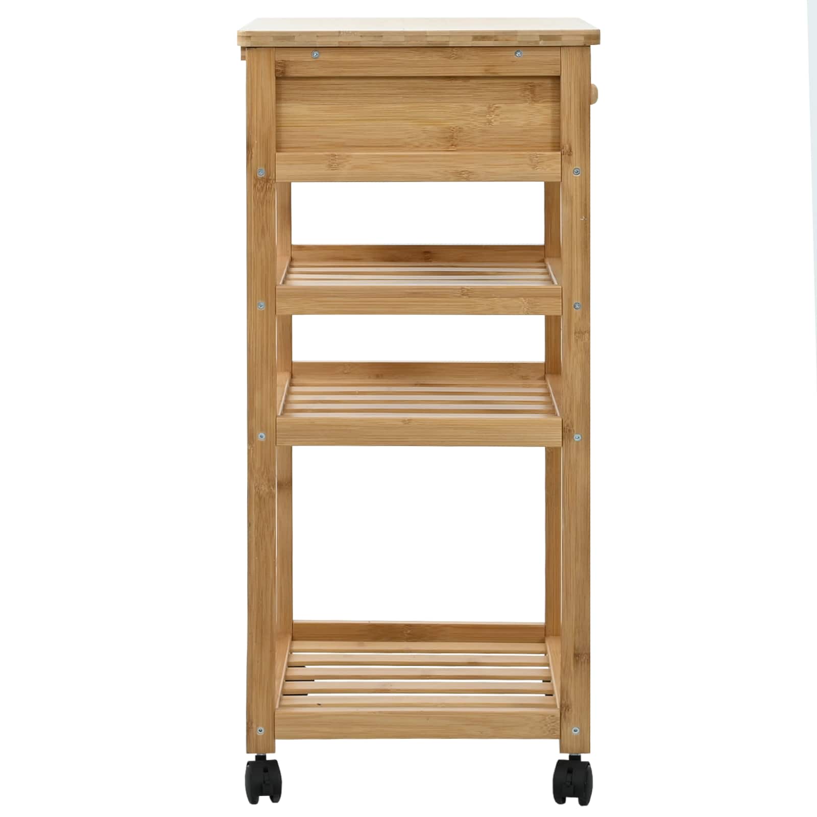 Kitchen Trolley on Wheels Natural 37 x 36 x 80 cm Bamboo