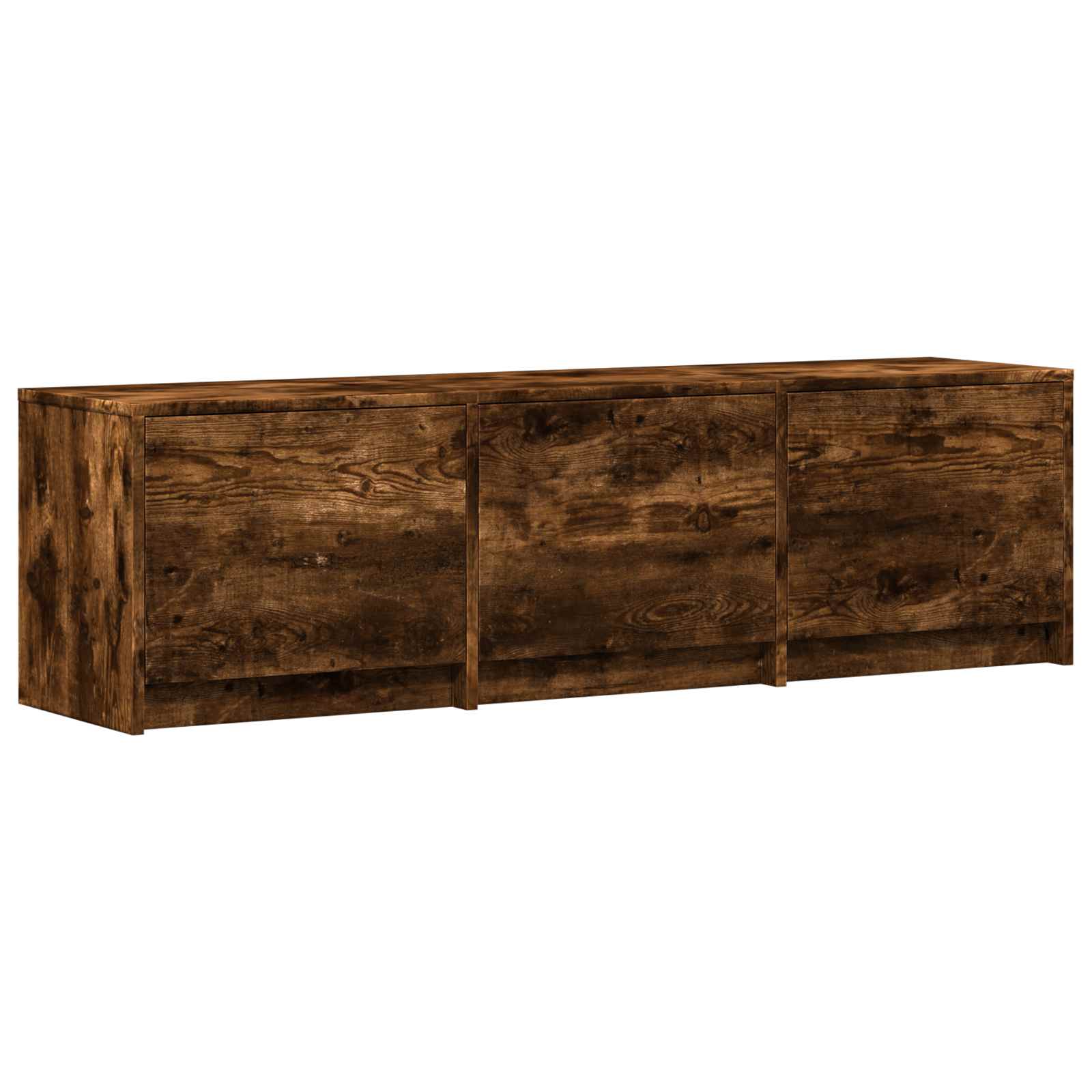 TV spintelė su LED su LED Rūkytas Ąžuolas 140 x 34 x 40 cm