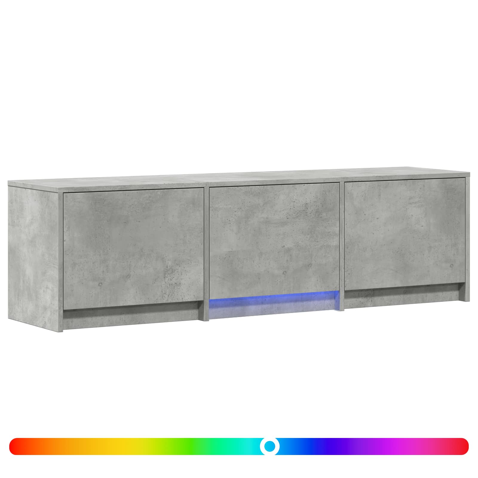 TV skapītis ar LED apgaismojumu betona pelēkā krāsā 140 x 34 x 40 cm