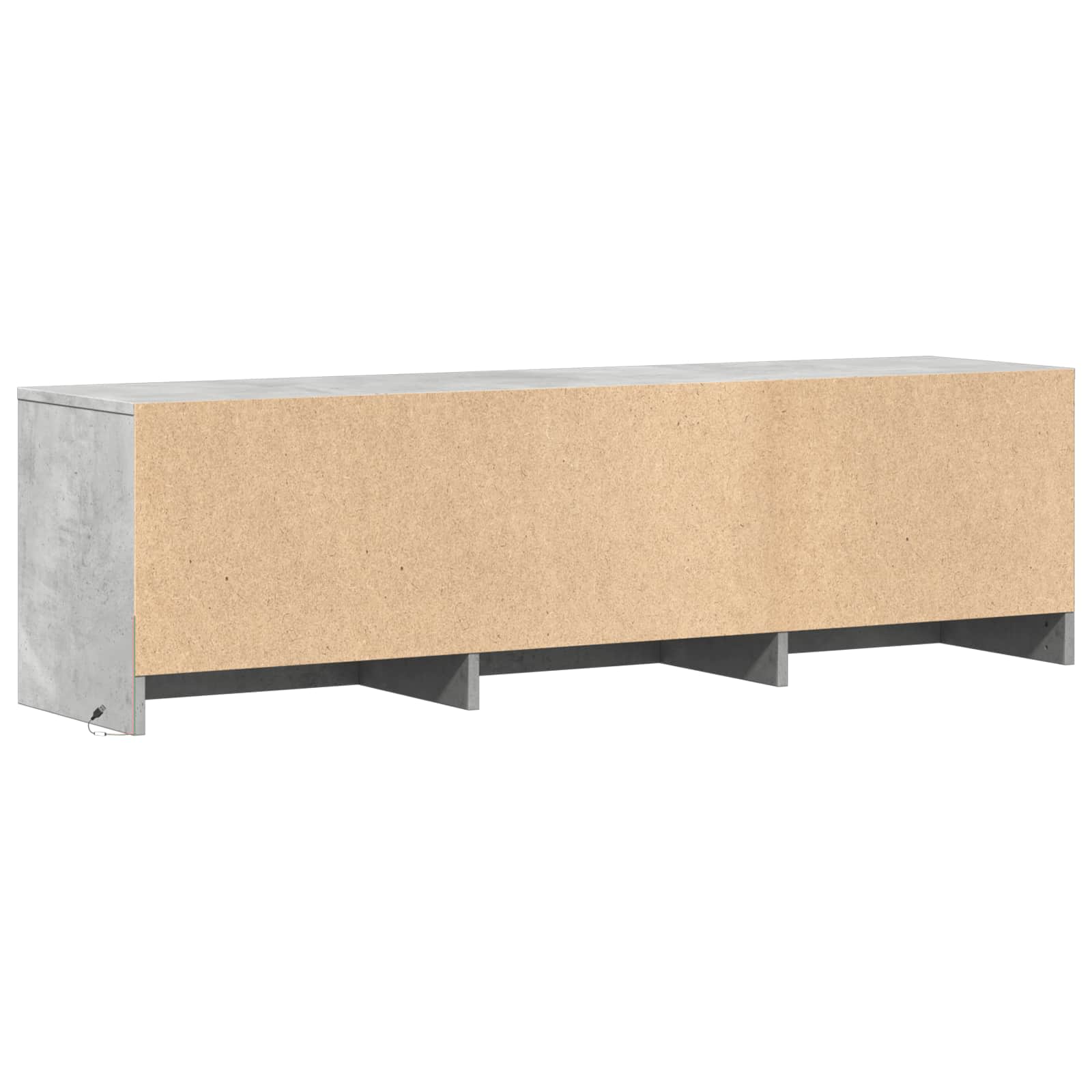 TV skapītis ar LED apgaismojumu betona pelēkā krāsā 140 x 34 x 40 cm