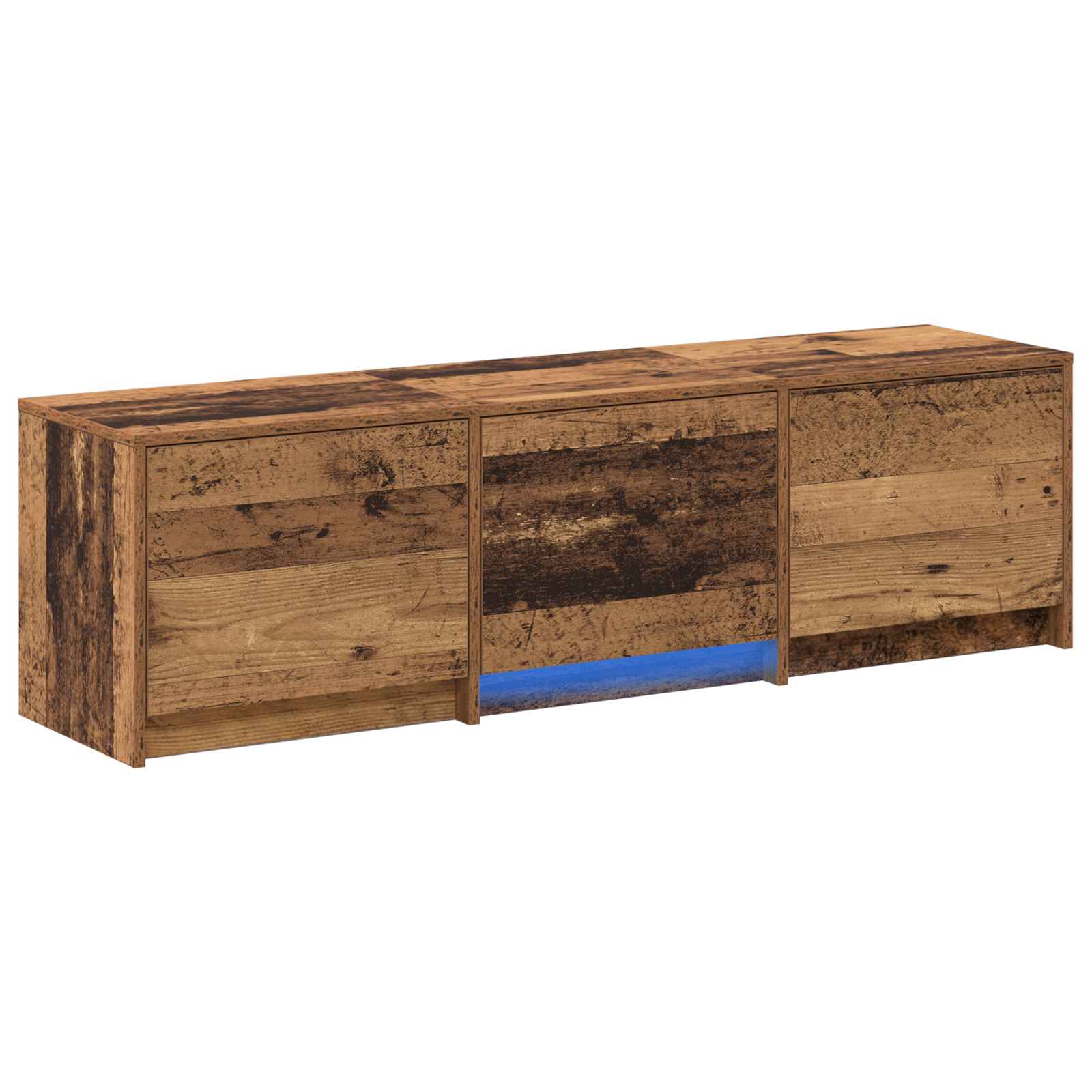 TV spinta su LED su stalčių Senovinis medis 140 x 34 x 40 cm