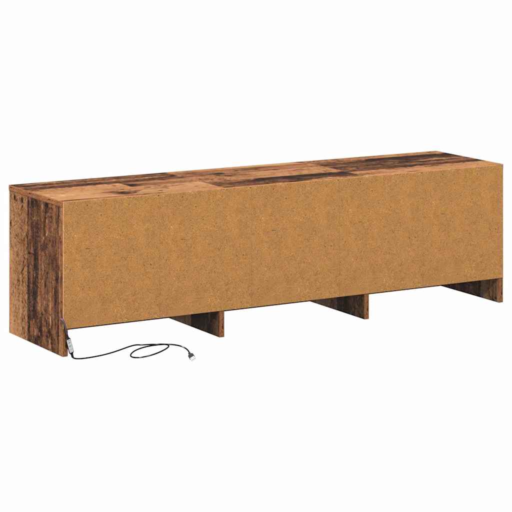 TV spinta su LED su stalčių Senovinis medis 140 x 34 x 40 cm
