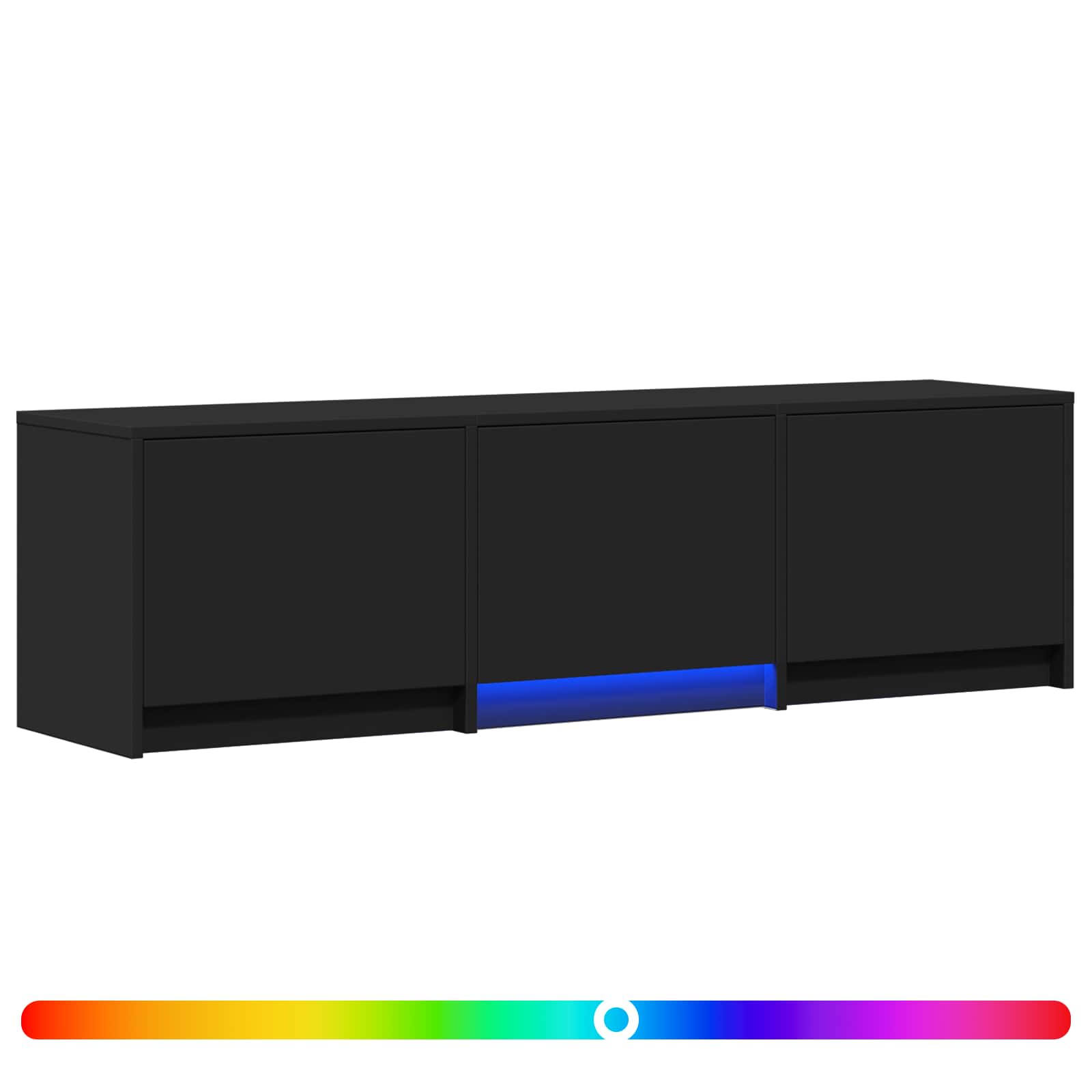 TV skapītis ar LED Melns 140 x 34 x 40 cm Konstruētā koksne