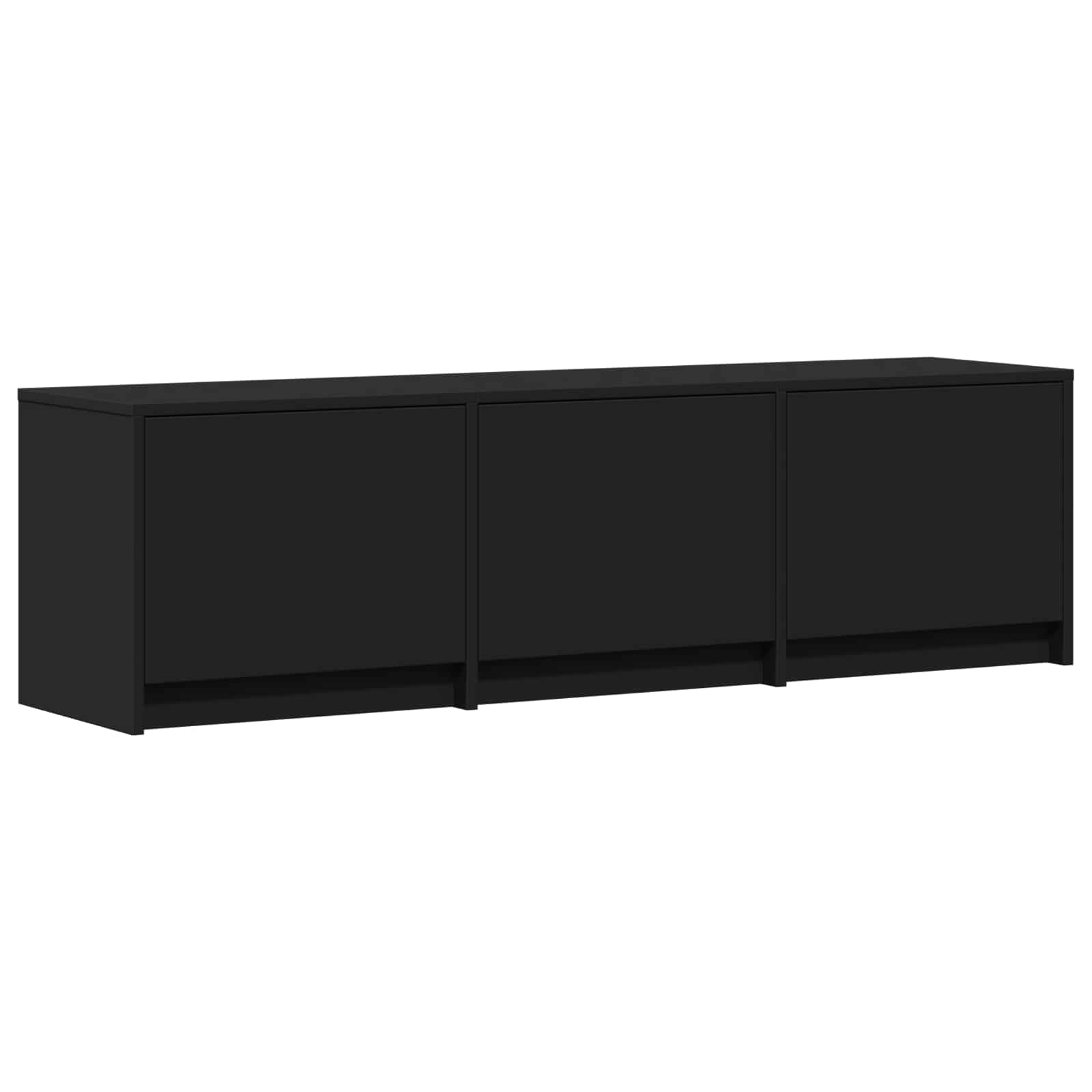 TV skapītis ar LED Melns 140 x 34 x 40 cm Konstruētā koksne