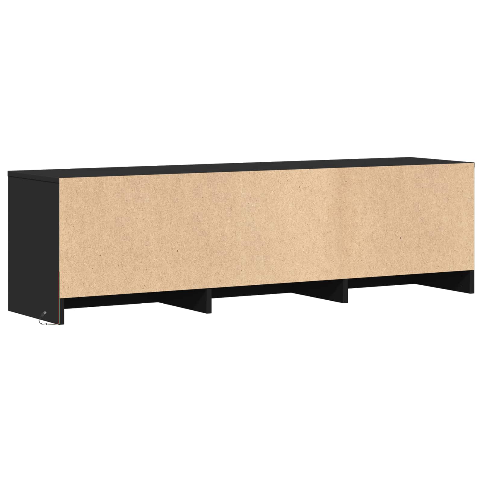 TV skapītis ar LED Melns 140 x 34 x 40 cm Konstruētā koksne